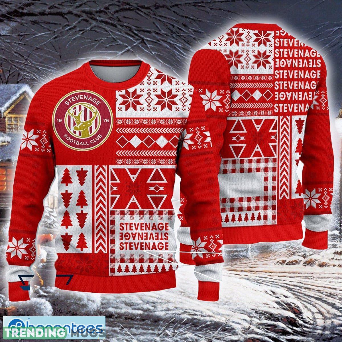 Stevenage Football Club Authentic Efl Logo Team Ugly Christmas Sweater For Fans Gift Unisex Sweatshirt 3D Sweater Stevenage Football Club Authentic Efl Logo Team Ugly Christmas Sweater For Fans Gift Unisex Sweatshirt 3D Sweater