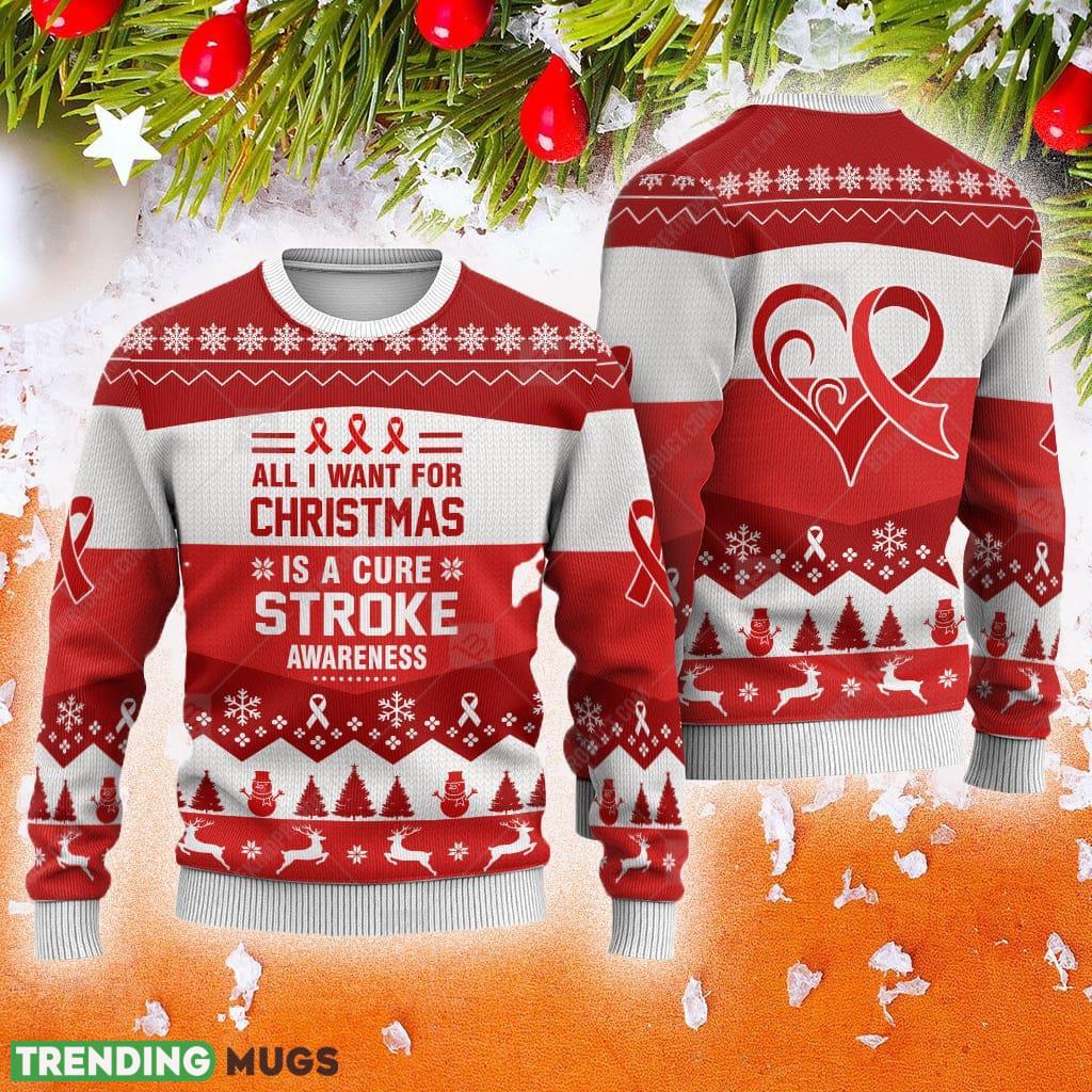 Stroke Awareness All I Want For Is A Cure Animals Ugly Christmas Sweater AOP Gift For Men And Women - Stroke Awareness All I Want For Is A Cure Animals Ugly Christmas Sweater AOP Gift For Men And Women Stroke Awareness All I Want For Is A Cure Animals Ugly Christmas Sweater AOP Gift For Men And Women - Stroke Awareness All I Want For Is A Cure Animals Ugly Christmas Sweater AOP Gift For Men And Women