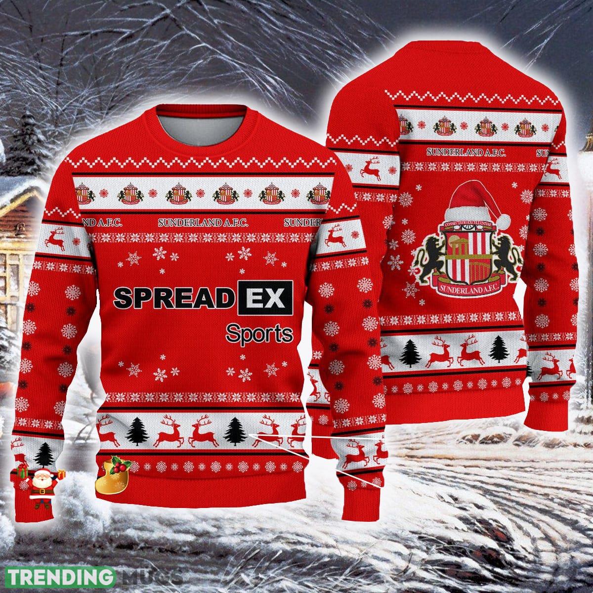 Sunderland A.F.C Efl Ugly Christmas 3D Sweater For Fans Gift Snow Flowers Christmas Tree Unisex - Sunderland A.F.C Efl Ugly Christmas 3D Sweater For Fans Gift Sunderland A.F.C Efl Ugly Christmas 3D Sweater For Fans Gift Snow Flowers Christmas Tree Unisex - Sunderland A.F.C Efl Ugly Christmas 3D Sweater For Fans Gift