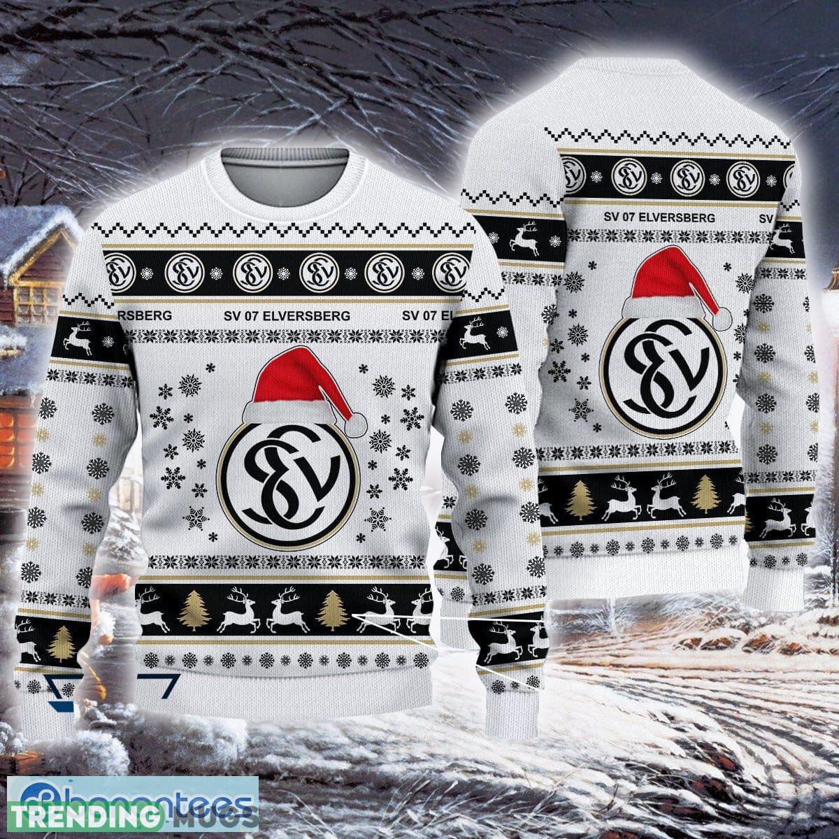 SV 07 Elversberg Affordable Bundesliga Logo Team Design Ugly Christmas Sweater For Fans Gift 3D Sweater SV 07 Elversberg Affordable Bundesliga Logo Team Design Ugly Christmas Sweater For Fans Gift 3D Sweater