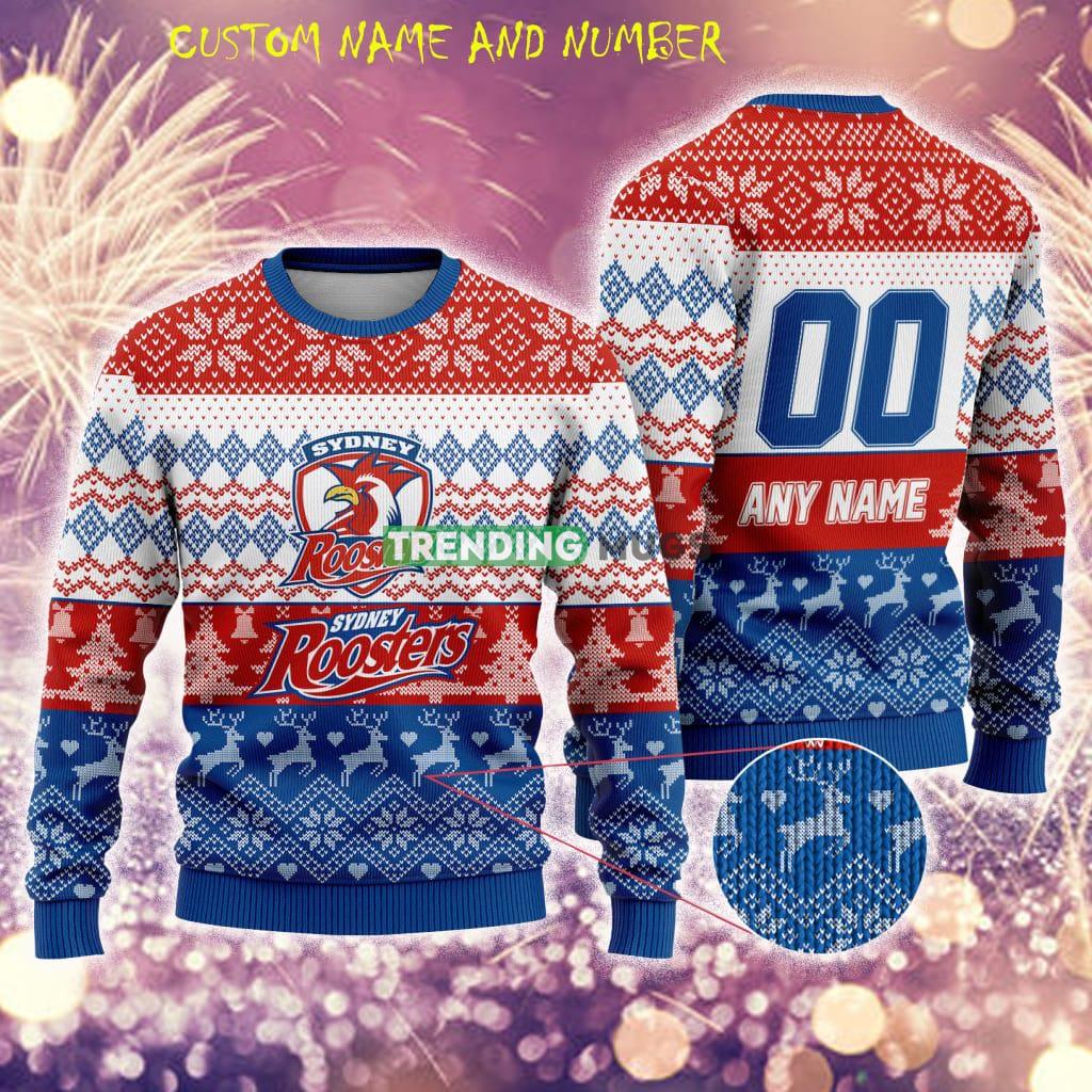 Sydney Roosters NRL Christmas Cute 3D Ugly Sweater Gift For Men And Women Custom Number And Name - Sydney Roosters NRL Christmas Cute 3D Ugly Sweater Gift For Men And Women Custom Number And Name Sydney Roosters NRL Christmas Cute 3D Ugly Sweater Gift For Men And Women Custom Number And Name - Sydney Roosters NRL Christmas Cute 3D Ugly Sweater Gift For Men And Women Custom Number And Name