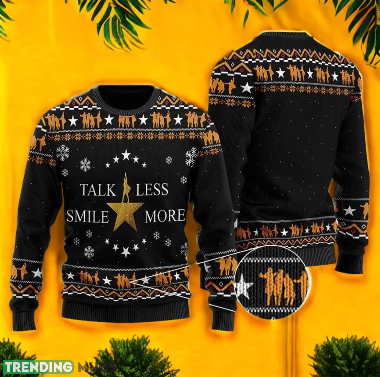 Talk Less Smile More Ugly Christmas Sweater For Men & Women Product Photo 1 Talk Less Smile More Ugly Christmas Sweater For Men & Women Product Photo 1