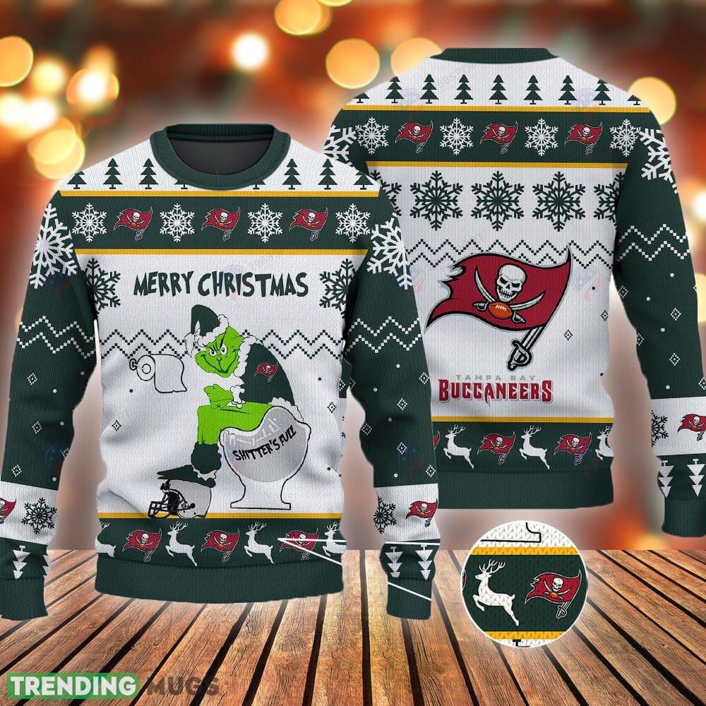 Tampa Bay Buccaneers Grinch Shitter's Full NFL Green Ugly Christmas Sweater 3D Sweater Tampa Bay Buccaneers Grinch Shitter's Full NFL Green Ugly Christmas Sweater - Tampa Bay Buccaneers Grinch Shitter's Full NFL Green Ugly Christmas Sweater