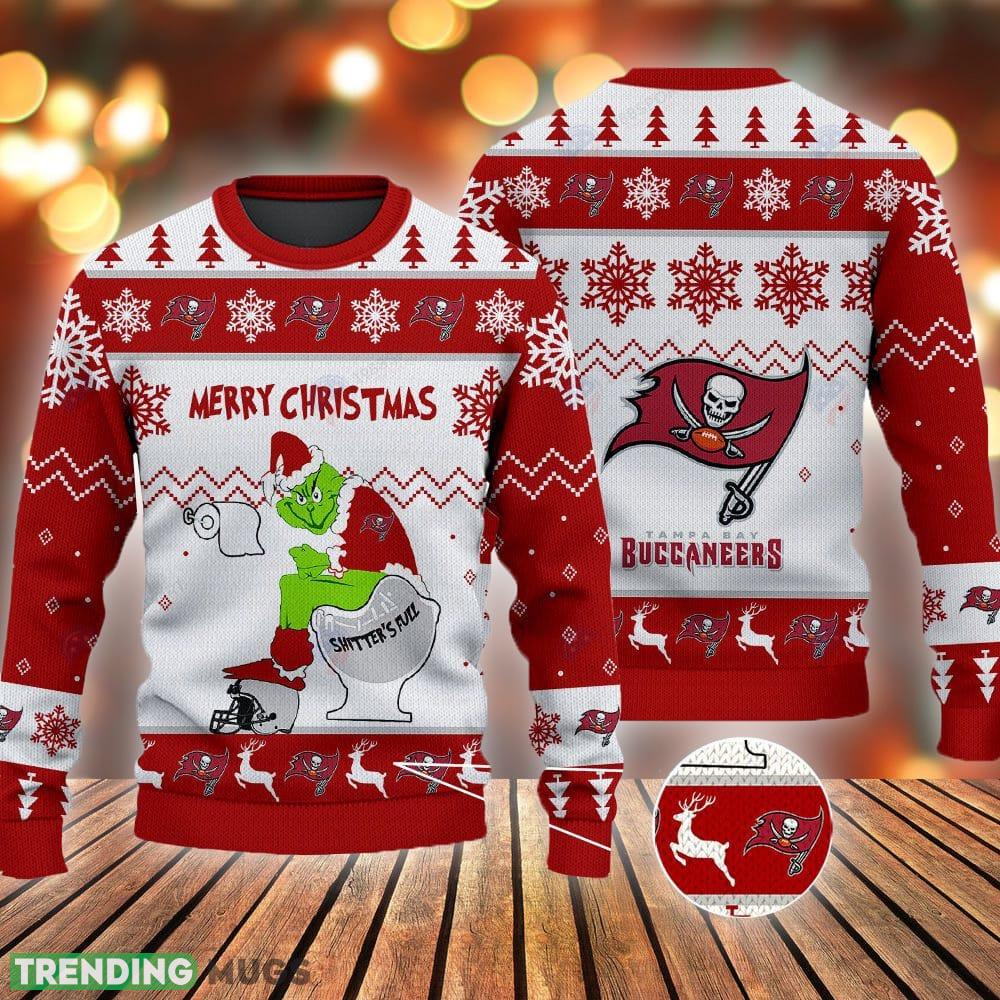 Tampa Bay Buccaneers Grinch Shitter's Full NFL Red Ugly Christmas Sweater 3D Sweater Tampa Bay Buccaneers Grinch Shitter's Full NFL Red Ugly Christmas Sweater - Tampa Bay Buccaneers Grinch Shitter's Full NFL Red Ugly Christmas Sweater