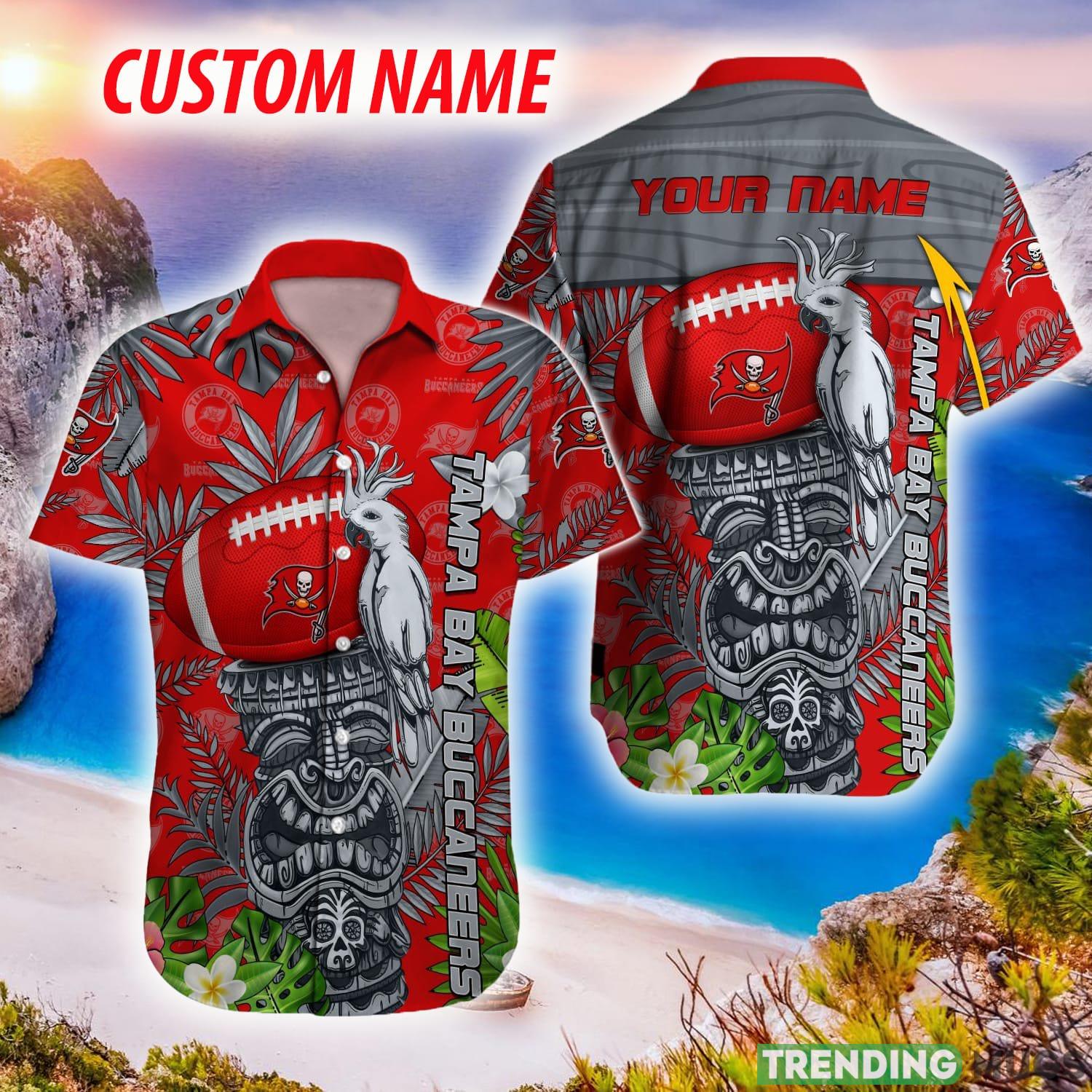 Tampa Bay Buccaneers NFL Hawaiian Shirt Leaf Logo Angry For Men And Women Gift Fans Custom Name - Tampa Bay Buccaneers NFL Hawaiian Shirt_1 Tampa Bay Buccaneers NFL Hawaiian Shirt Leaf Logo Angry For Men And Women Gift Fans Custom Name - Tampa Bay Buccaneers NFL Hawaiian Shirt_1