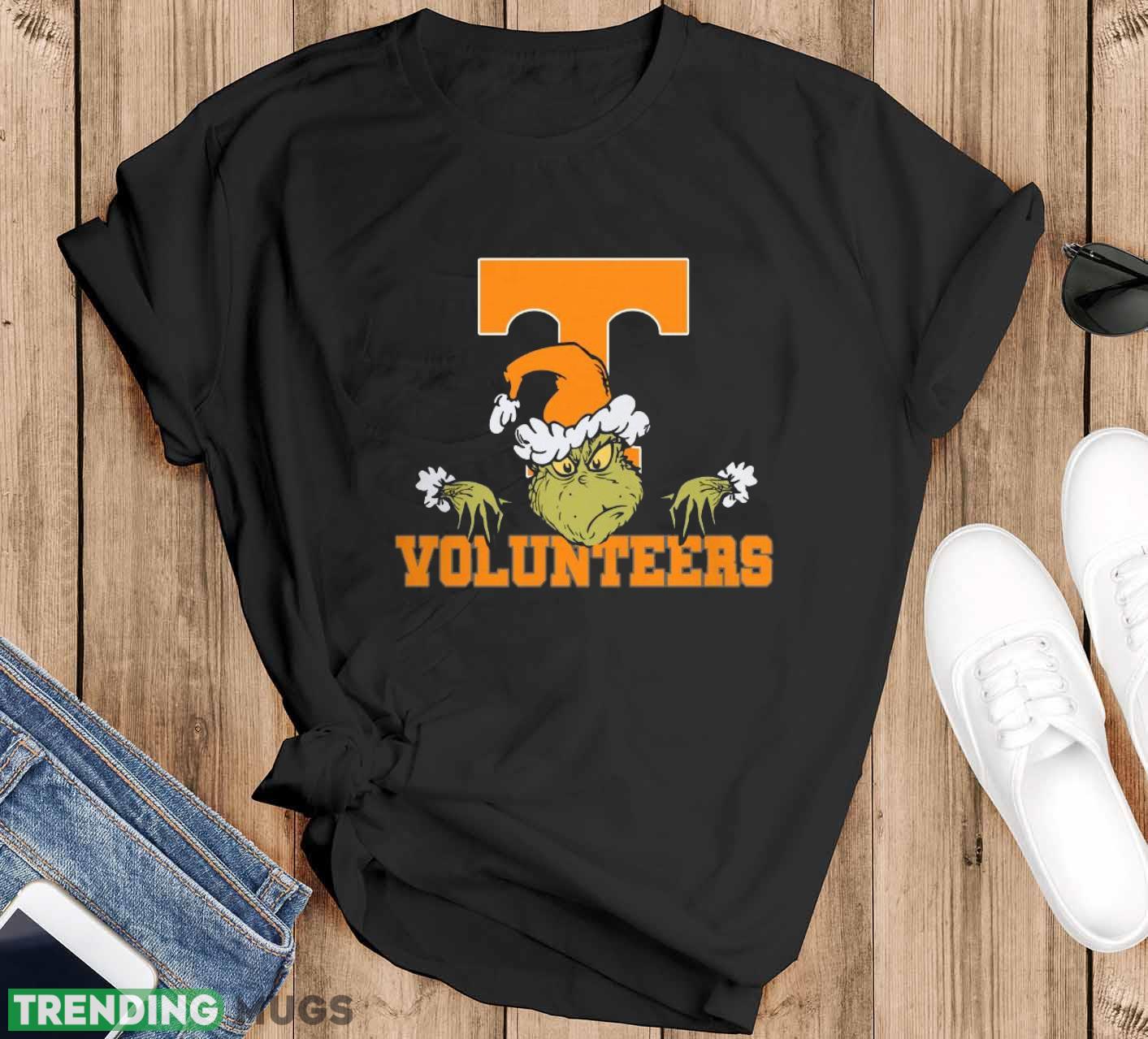 Tennessee Volunteers Grinch Funny Black T Shirt Sweatshirt For Fans - Black T-Shirt