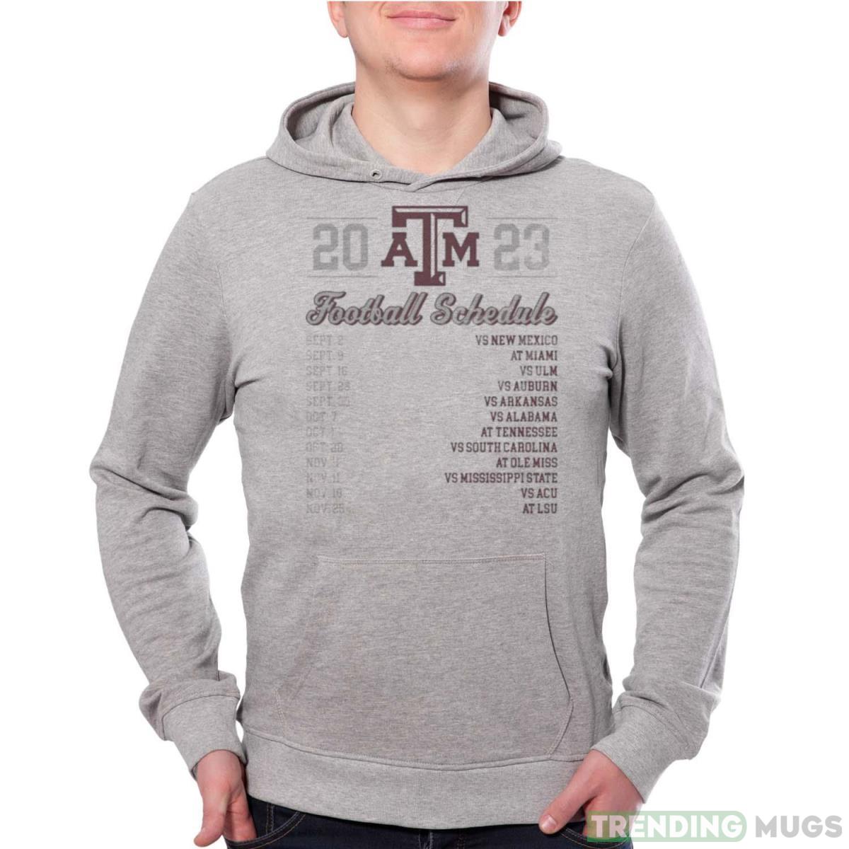 Texas A&M Aggies Football Schedule 2023 shirt - Grey Unisex Hoodie Texas A&M Aggies Football Schedule 2023 shirt - Grey Unisex Hoodie