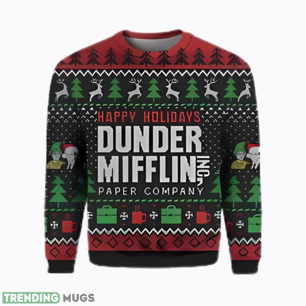 The Office Dunder Mifflin Happy Holiday The Office Ugly Christmas Sweater Product Photo 1 The Office Dunder Mifflin Happy Holiday The Office Ugly Christmas Sweater Product Photo 1