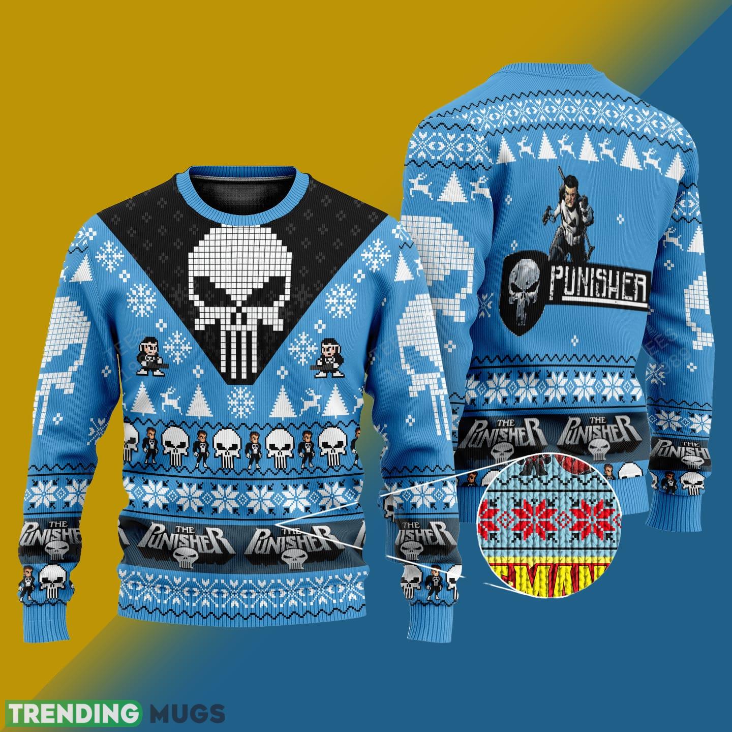 The Punisher Marvel Comics Knitted Xmas Sweater Gift Men And Women - The Punisher Marvel Comics Knitted Sweater Photo 1 The Punisher Marvel Comics Knitted Xmas Sweater Gift Men And Women - The Punisher Marvel Comics Knitted Sweater Photo 1