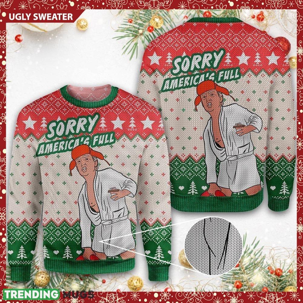 Trump sorry mericas full Christmas Ribbed Knitted 3D Sweater For Thanksgiving - Trump sorry mericas full Christmas Ribbed Knitted 3D Sweater For Thanksgiving