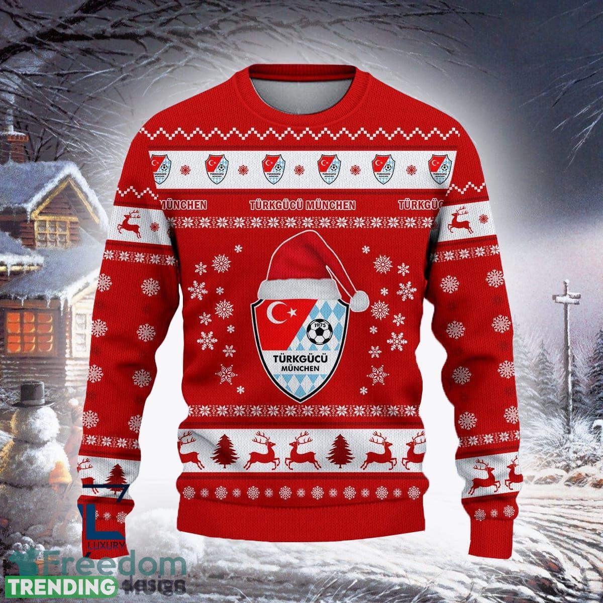 Turkgucu Munchen Classic Bundesliga Logo Team Design Ugly Christmas Sweater For Fans Gift 3D Sweater Turkgucu Munchen Classic Bundesliga Logo Team Design Ugly Christmas Sweater For Fans Gift 3D Sweater