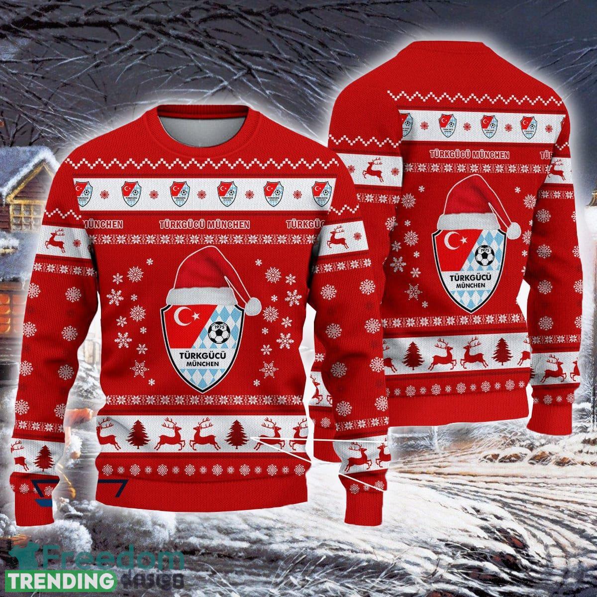 Turkgucu Munchen Classic Bundesliga Logo Team Design Ugly Christmas Sweater For Fans Gift 3D Sweater Turkgucu Munchen Classic Bundesliga Logo Team Design Ugly Christmas Sweater For Fans Gift 3D Sweater