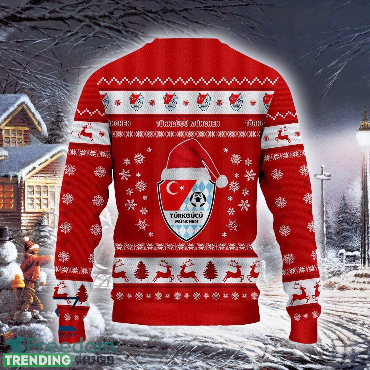 Turkgucu Munchen Classic Bundesliga Logo Team Design Ugly Christmas Sweater For Fans Gift - Türkgücü München Luau Bundesliga Ugly Christmas Sweater For Fans Gift Turkgucu Munchen Classic Bundesliga Logo Team Design Ugly Christmas Sweater For Fans Gift - Türkgücü München Luau Bundesliga Ugly Christmas Sweater For Fans Gift