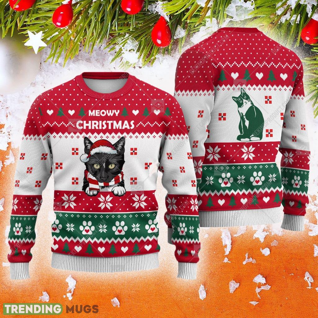 Tuxedo Cat Heart Animals Ugly Christmas Sweater AOP Gift For Men And Women - Tuxedo Cat Heart Animals Ugly Christmas Sweater AOP Gift For Men And Women