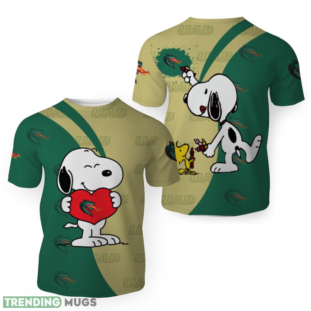 UAB Blazers Snoopy Cute Heart American Sports Team 3D T Shirt - UAB Blazers Snoopy Cute Heart American Sports Team 3D T Shirt UAB Blazers Snoopy Cute Heart American Sports Team 3D T Shirt - UAB Blazers Snoopy Cute Heart American Sports Team 3D T Shirt