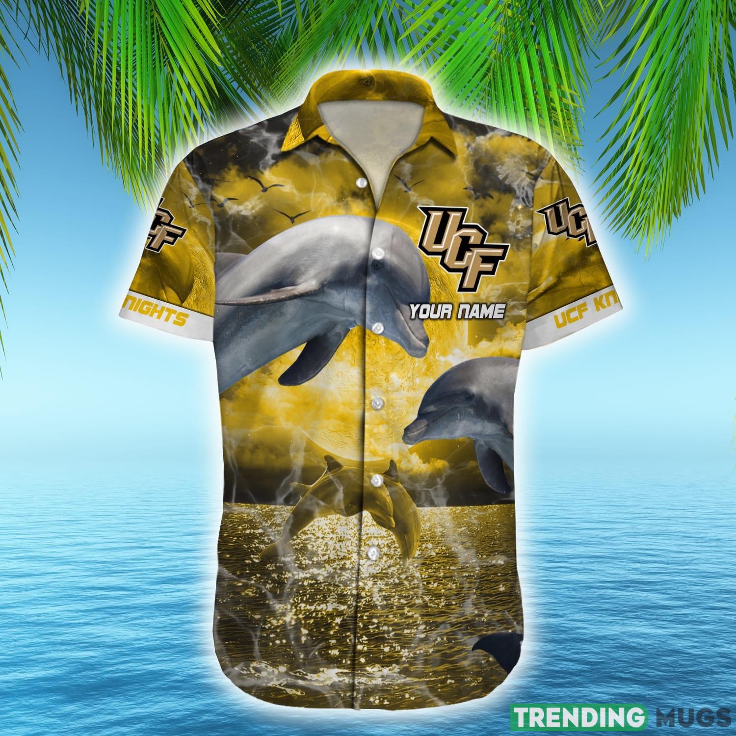 UCF Knights NCAA Hawaiian Shirt Dolphin Funny AOP Gift For Fans Custom Name Hawaiian Shirt UCF Knights NCAA Hawaiian Shirt Dolphin Funny AOP Gift For Fans Custom Name Hawaiian Shirt