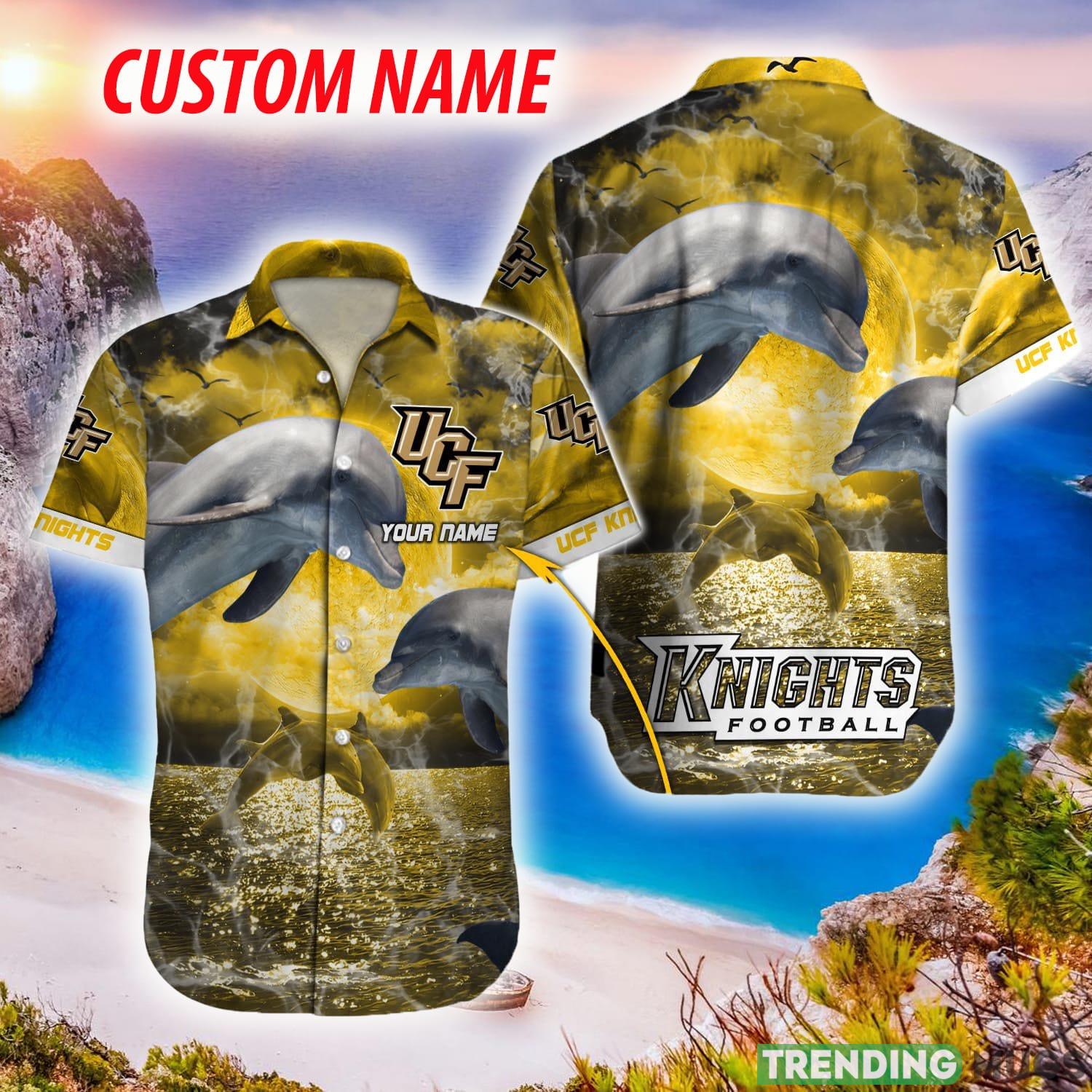 UCF Knights NCAA Hawaiian Shirt Dolphin Funny AOP Gift For Fans Custom Name - UCF Knights NCAA Hawaiian Shirt_1 UCF Knights NCAA Hawaiian Shirt Dolphin Funny AOP Gift For Fans Custom Name - UCF Knights NCAA Hawaiian Shirt_1