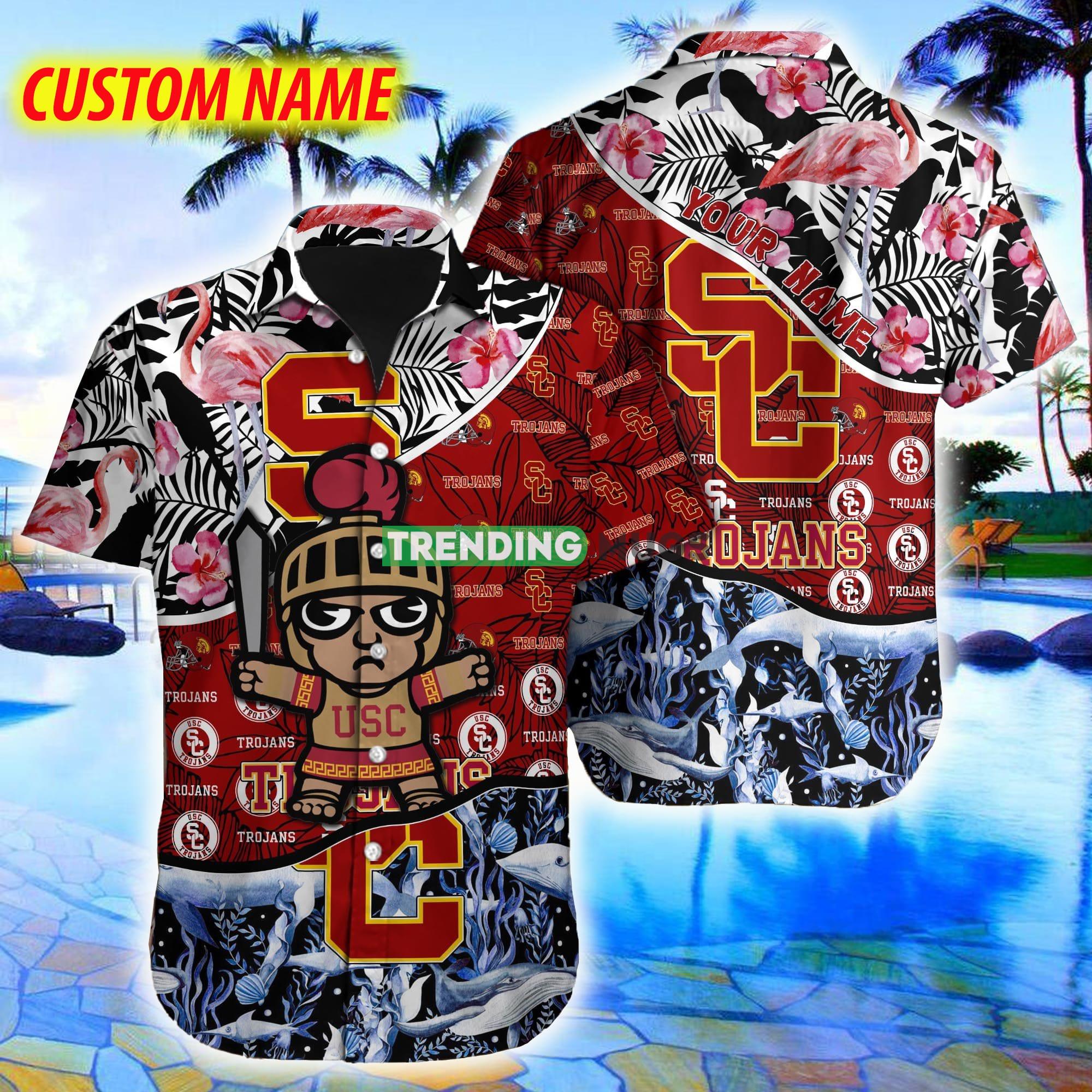 USC Trojans NCAA Custom Name Flamingo Flower Pink Logo Funny Hawaiian Shirt - USC Trojans NCAA Custom Name Flamingo Flower Pink Logo Funny Hawaiian Shirt USC Trojans NCAA Custom Name Flamingo Flower Pink Logo Funny Hawaiian Shirt - USC Trojans NCAA Custom Name Flamingo Flower Pink Logo Funny Hawaiian Shirt