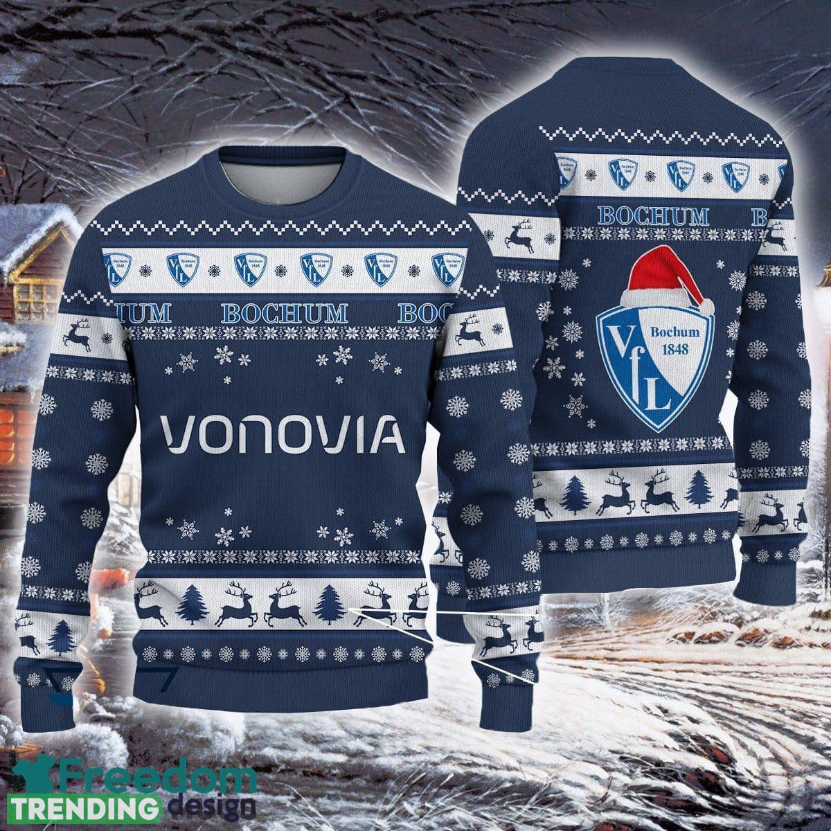 VfL Bochum Bundesliga Logo Team Design Ugly Christmas Sweater For Fans Gift - VfL Bochum Latest Bundesliga Ugly Christmas Sweater For Fans Gift VfL Bochum Bundesliga Logo Team Design Ugly Christmas Sweater For Fans Gift - VfL Bochum Latest Bundesliga Ugly Christmas Sweater For Fans Gift