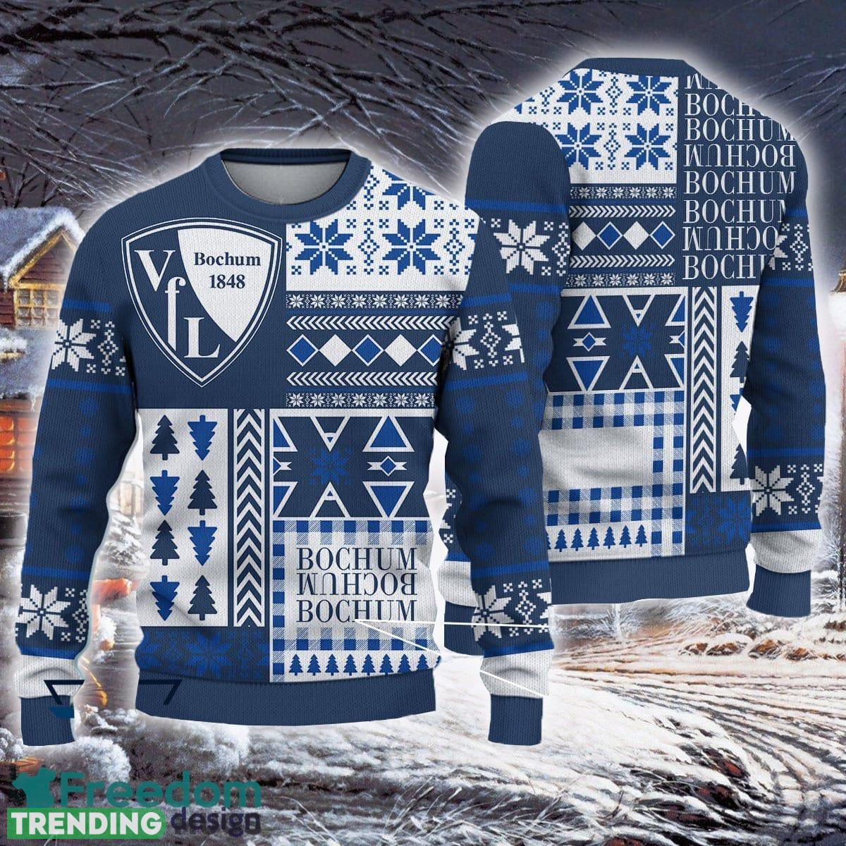 VfL Bochum Casual Bundesliga Logo Team Design Ugly Christmas Sweater For Fans Gift 3D Sweater VfL Bochum Casual Bundesliga Logo Team Design Ugly Christmas Sweater For Fans Gift 3D Sweater