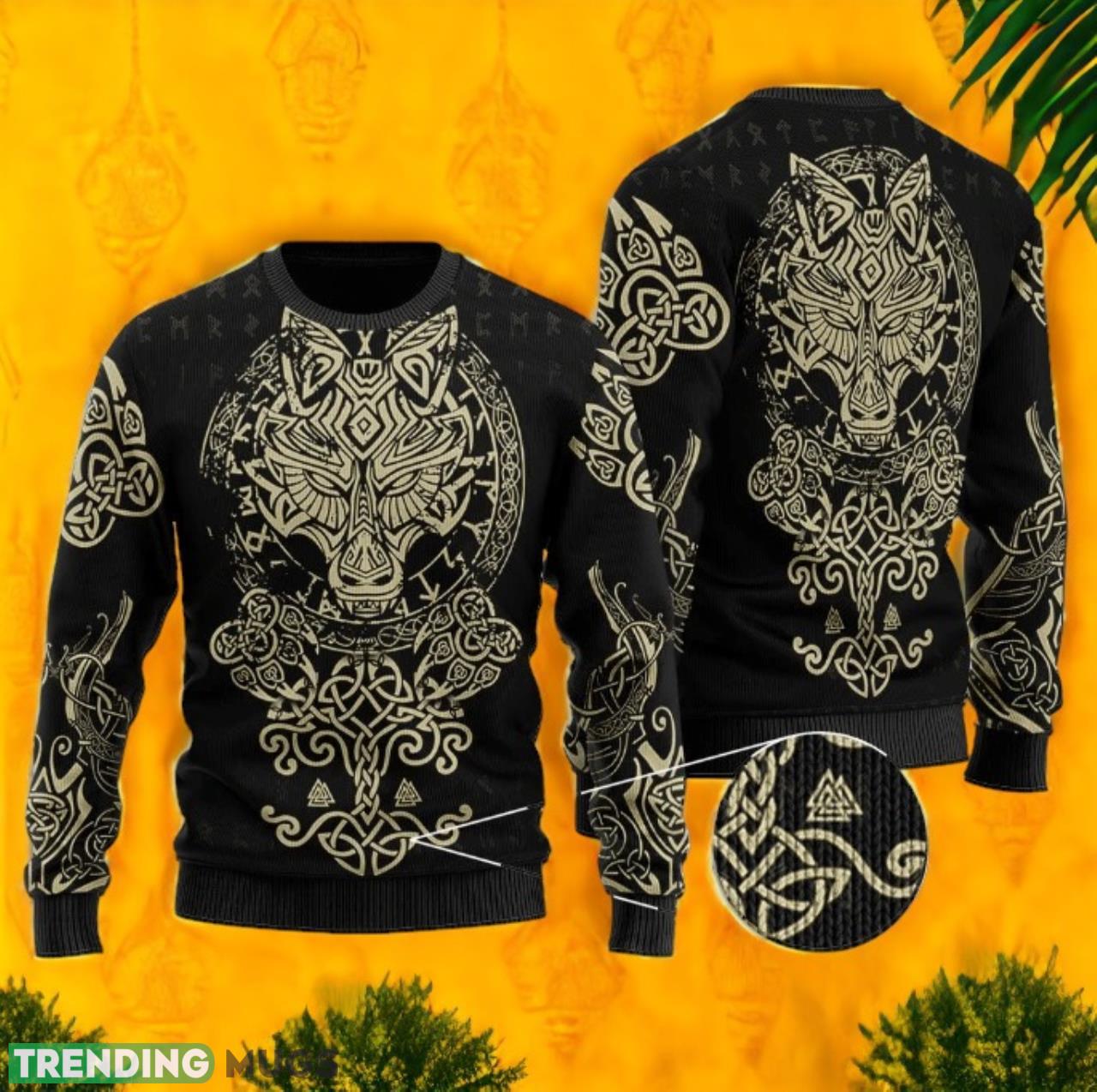 Viking Wolf Fenrir Ugly Christmas Sweater Product Photo 1 Viking Wolf Fenrir Ugly Christmas Sweater Product Photo 1