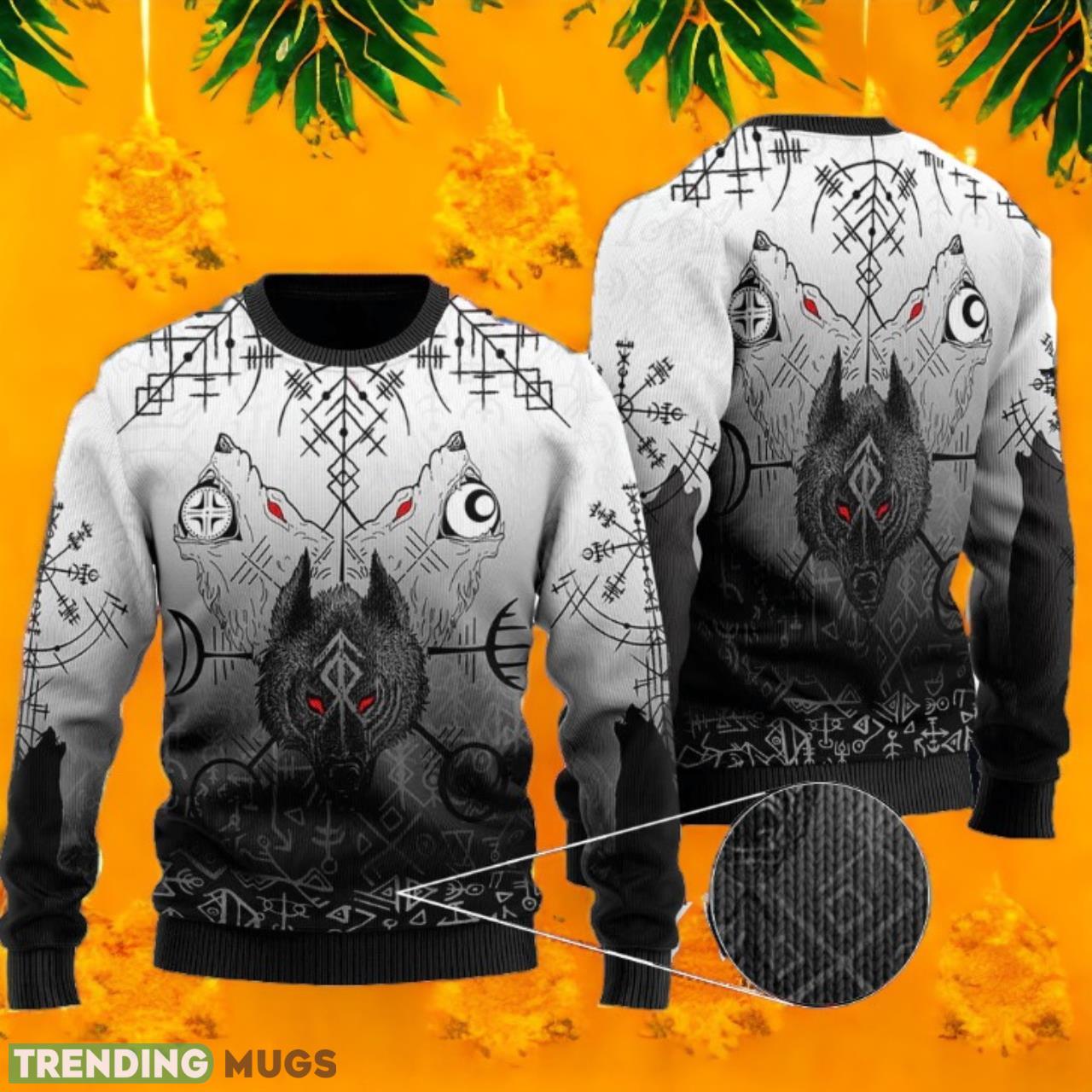 Viking Wolf Ugly Christmas Sweater Product Photo 1 Viking Wolf Ugly Christmas Sweater Product Photo 1