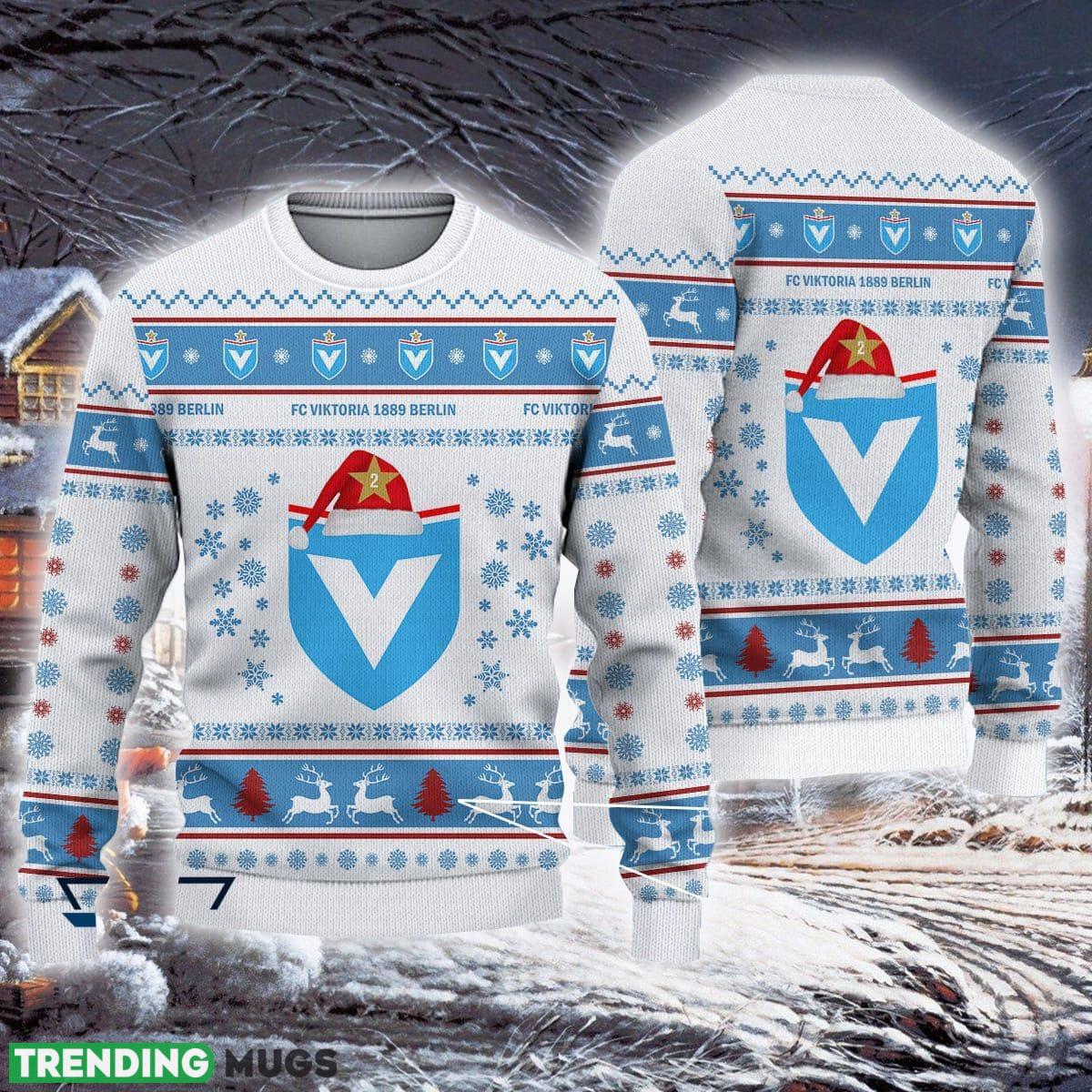 Viktoria Berlin Paradise Bundesliga Logo Team Design Ugly Christmas Sweater For Fans Gift 3D Sweater Viktoria Berlin Paradise Bundesliga Logo Team Design Ugly Christmas Sweater For Fans Gift 3D Sweater