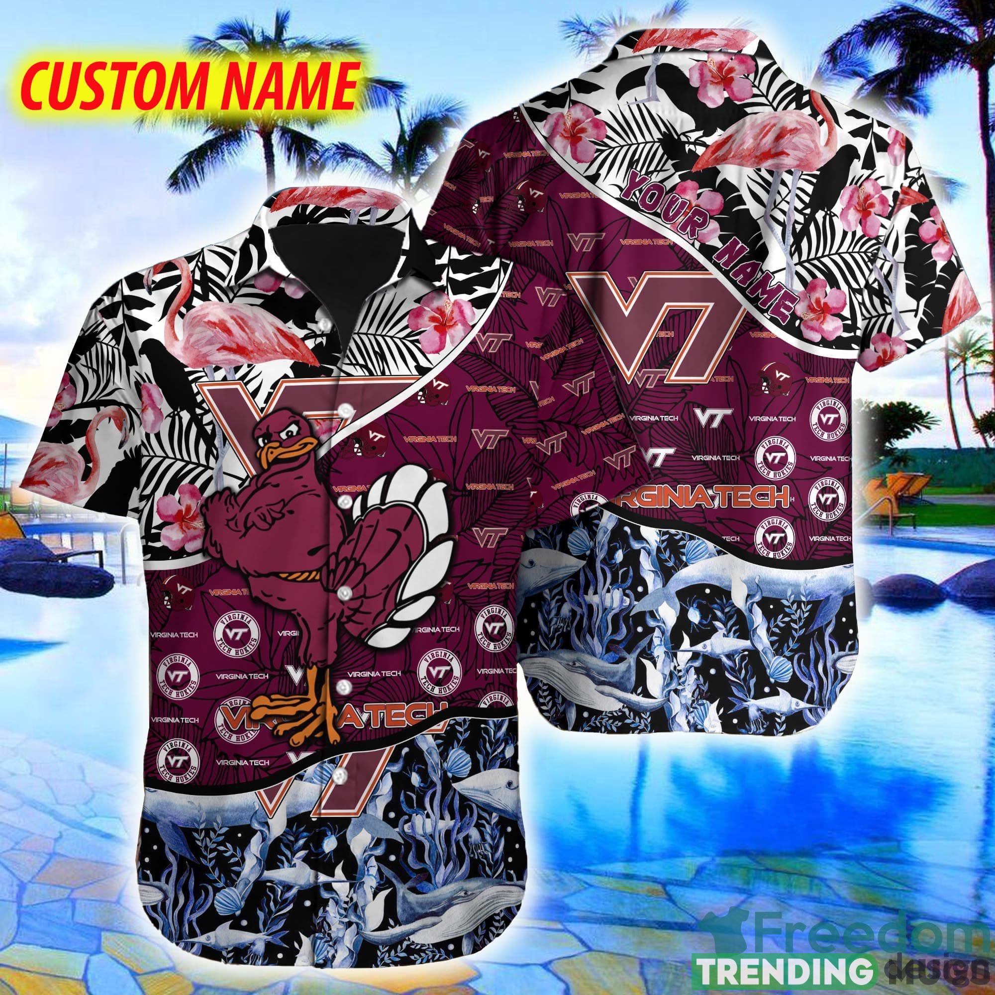 Virginia Tech Hokies NCAA Custom Name Flamingo Flower Pink Logo Funny Hawaiian Shirt - Virginia Tech Hokies NCAA Custom Name Flamingo Flower Pink Logo Funny Hawaiian Shirt Virginia Tech Hokies NCAA Custom Name Flamingo Flower Pink Logo Funny Hawaiian Shirt - Virginia Tech Hokies NCAA Custom Name Flamingo Flower Pink Logo Funny Hawaiian Shirt