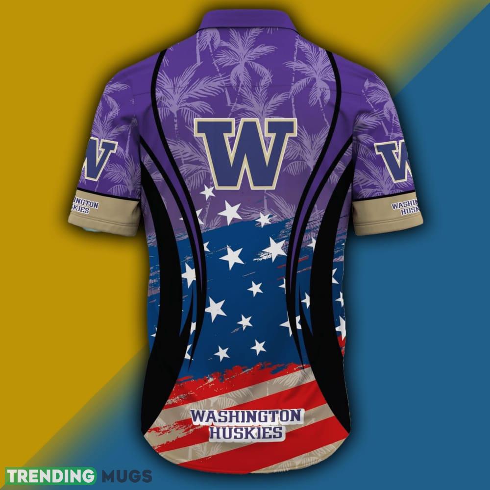 Washington Huskies NCAA Flag American Hawaiian Shirt Short Sleeve Hawaiian Shirt Washington Huskies NCAA Flag American Hawaiian Shirt Short Sleeve Hawaiian Shirt