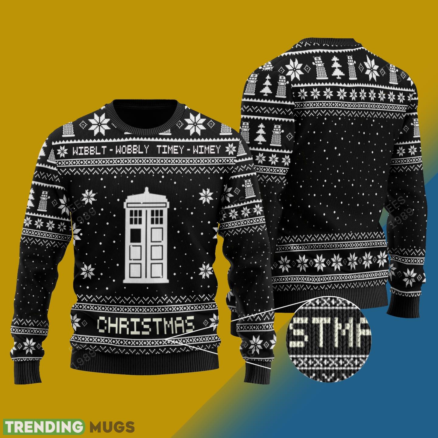 Wibbly Wobbly Timey Wimey Knitted Xmas Sweater Gift Men And Women - Wibbly Wobbly Timey Wimey Photo 1 Wibbly Wobbly Timey Wimey Knitted Xmas Sweater Gift Men And Women - Wibbly Wobbly Timey Wimey Photo 1