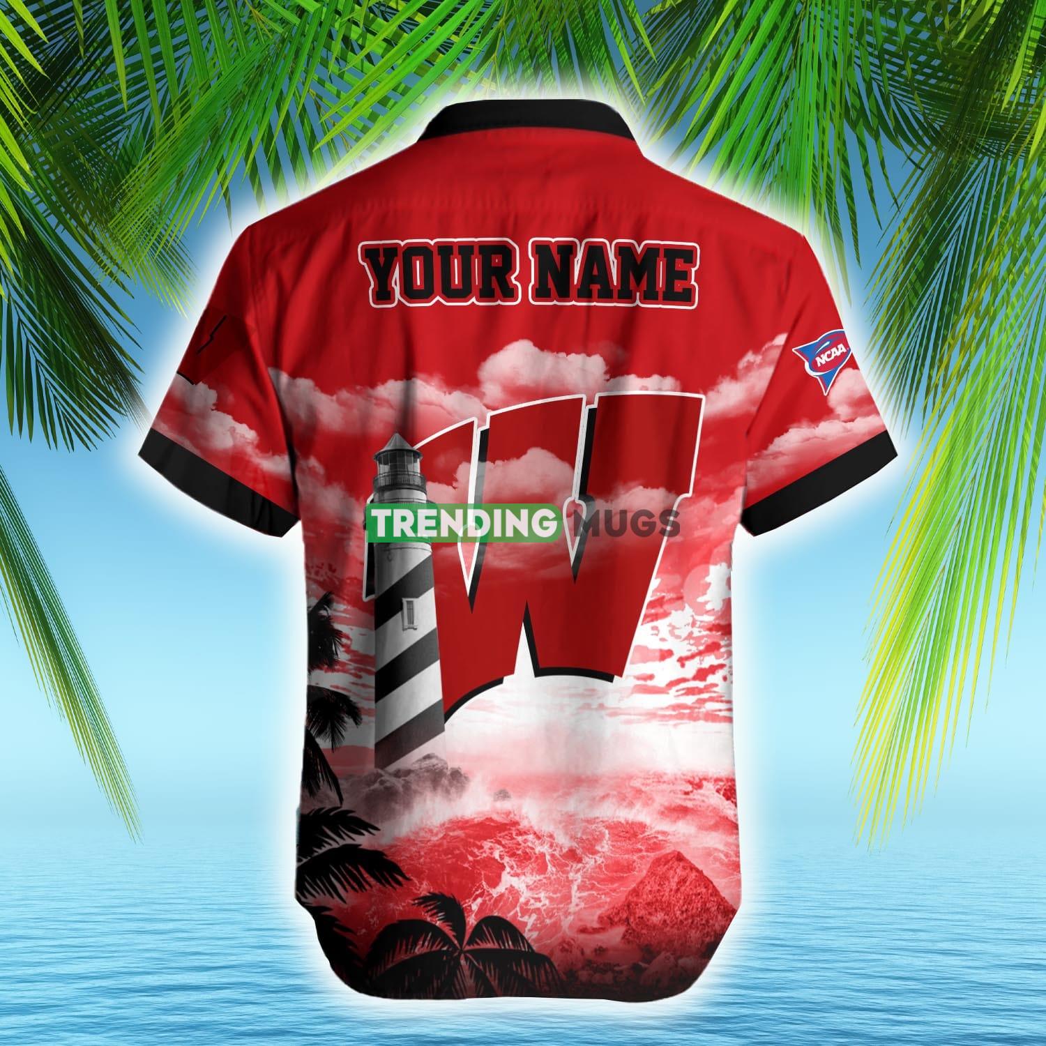 Wisconsin Badgers NCAA Hawaiian Shirt Logo Fans Gift Beach For Men And Women Custom Name Hawaiian Shirt Wisconsin Badgers NCAA Hawaiian Shirt Logo Fans Gift Beach For Men And Women Custom Name Hawaiian Shirt