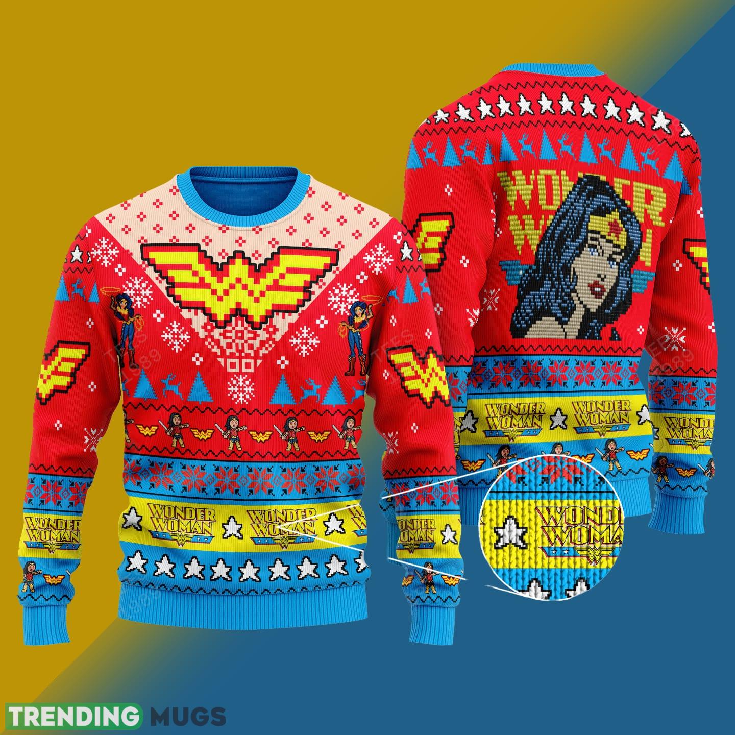 Wonder Woman Knitted Xmas Sweater Gift Men And Women - Wonder Woman Knitted Sweater Photo 1 Wonder Woman Knitted Xmas Sweater Gift Men And Women - Wonder Woman Knitted Sweater Photo 1