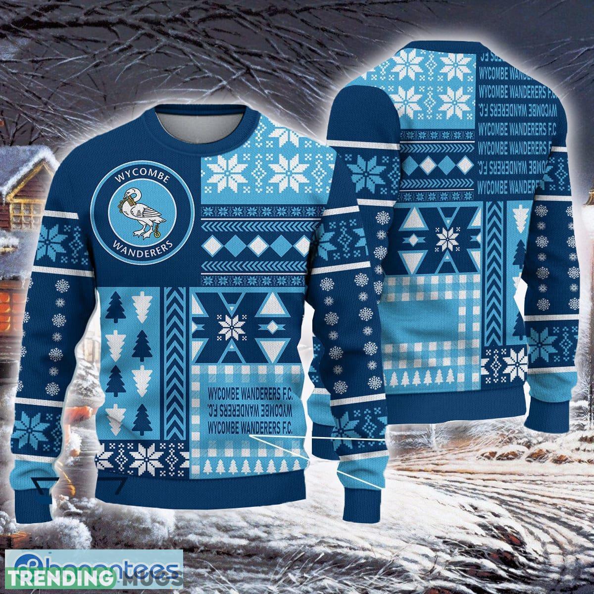 Wycombe Wanderers F.C Island Efl Logo Team Ugly Christmas Sweater For Fans Gift Unisex Sweatshirt 3D Sweater Wycombe Wanderers F.C Island Efl Logo Team Ugly Christmas Sweater For Fans Gift Unisex Sweatshirt 3D Sweater