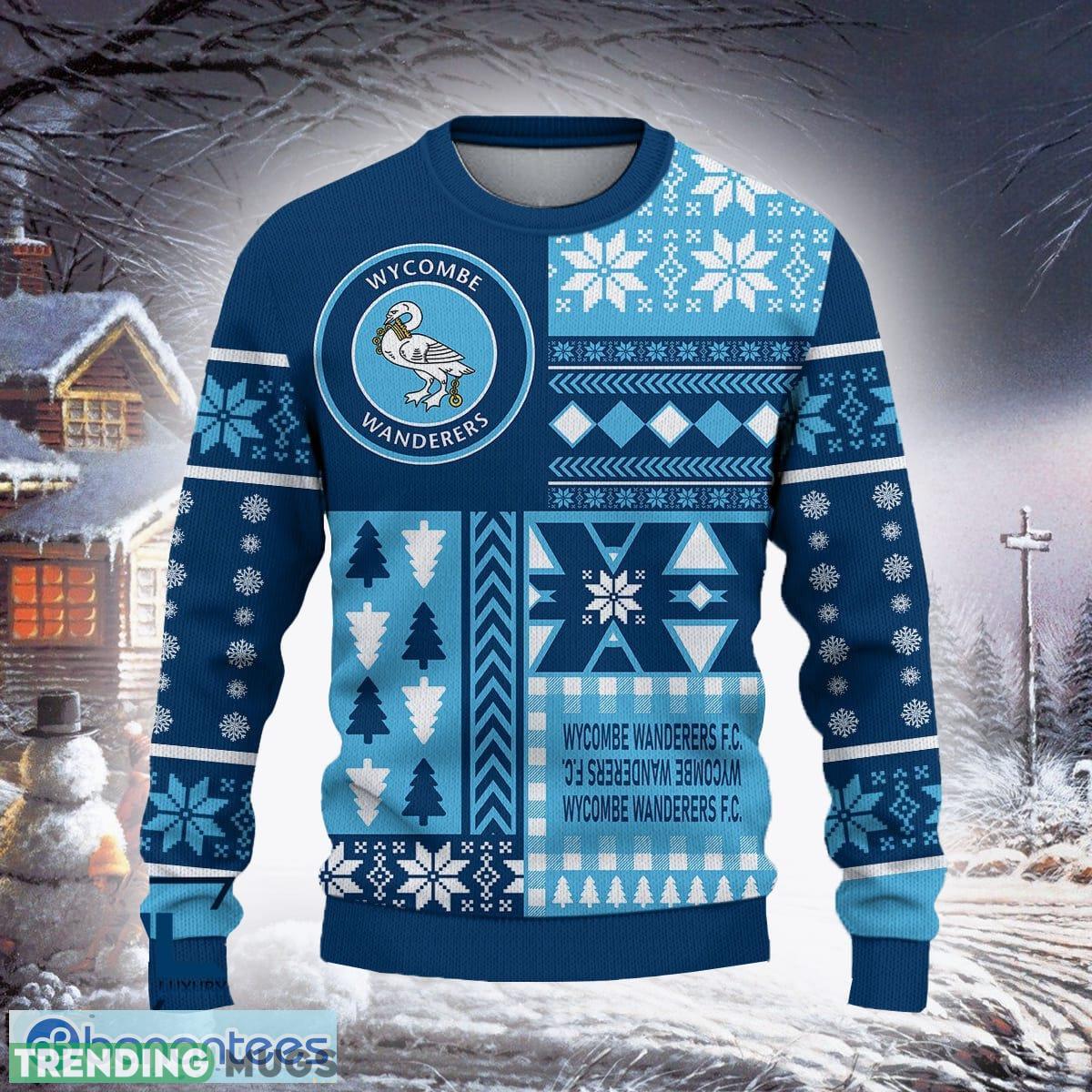 Wycombe Wanderers F.C Island Efl Logo Team Ugly Christmas Sweater For Fans Gift Unisex Sweatshirt - Wycombe Wanderers F.C Exotic Efl Ugly Christmas Sweater For Fans Gift Wycombe Wanderers F.C Island Efl Logo Team Ugly Christmas Sweater For Fans Gift Unisex Sweatshirt - Wycombe Wanderers F.C Exotic Efl Ugly Christmas Sweater For Fans Gift