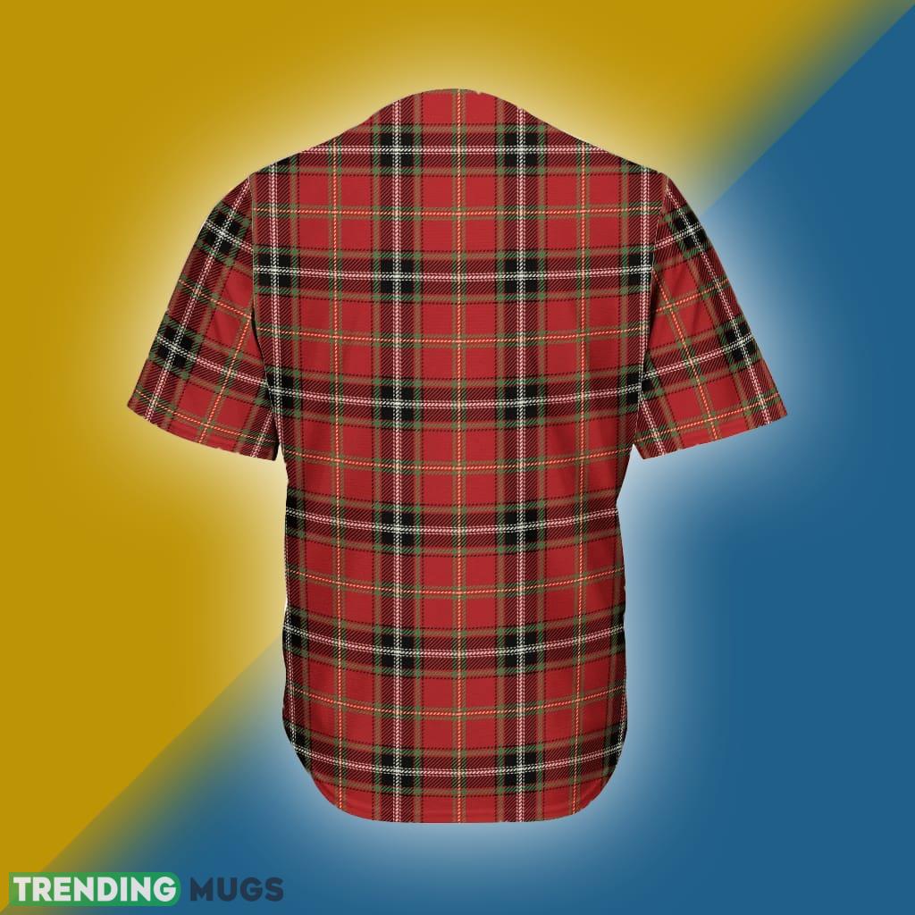 Xmas Scottish Tartan Pattern Print Men's Baseball Jersey Shirt Football Jersey Xmas Scottish Tartan Pattern Print Men's Baseball Jersey Shirt Football Jersey