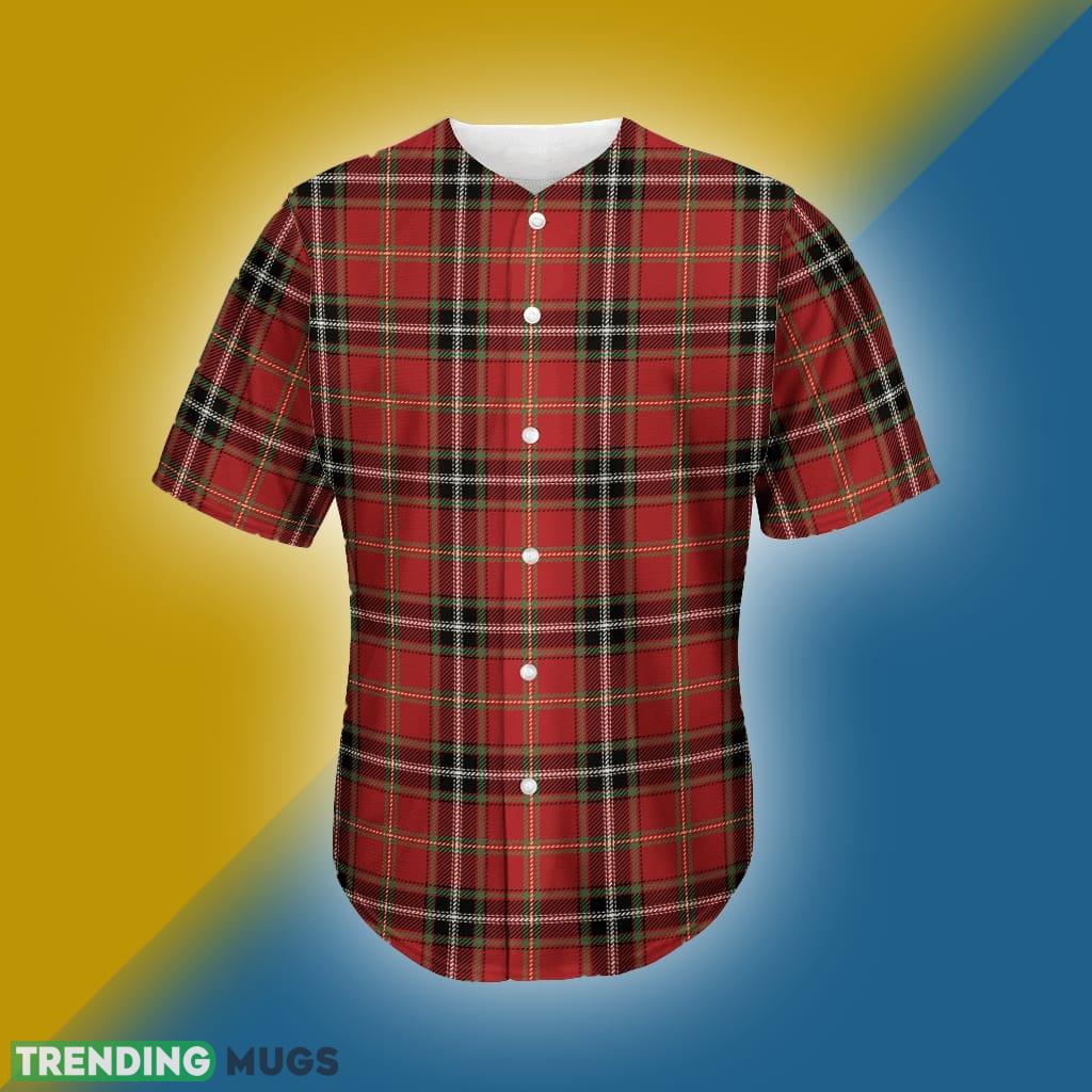 Xmas Scottish Tartan Pattern Print Men's Baseball Jersey Shirt - Xmas Scottish Tartan Pattern Print Men's Baseball Jersey_1 Xmas Scottish Tartan Pattern Print Men's Baseball Jersey Shirt - Xmas Scottish Tartan Pattern Print Men's Baseball Jersey_1