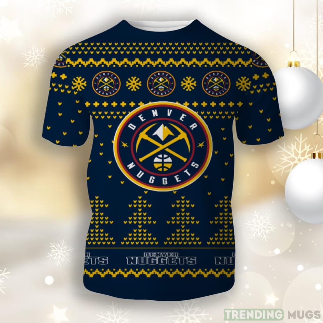 Xmas Team Logo Denver Nugget 3D Unisex Christmas T-Shirt Hot Trend For Fans Product Photo 1 Xmas Team Logo Denver Nugget 3D Unisex Christmas T-Shirt Hot Trend For Fans Product Photo 1