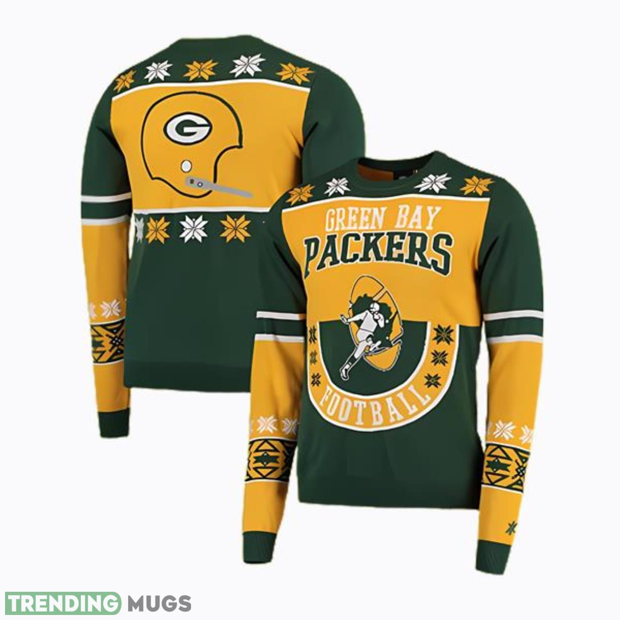 Yellow Green Bay Packers Ugly Christmas Sweater Product Photo 1 Yellow Green Bay Packers Ugly Christmas Sweater Product Photo 1