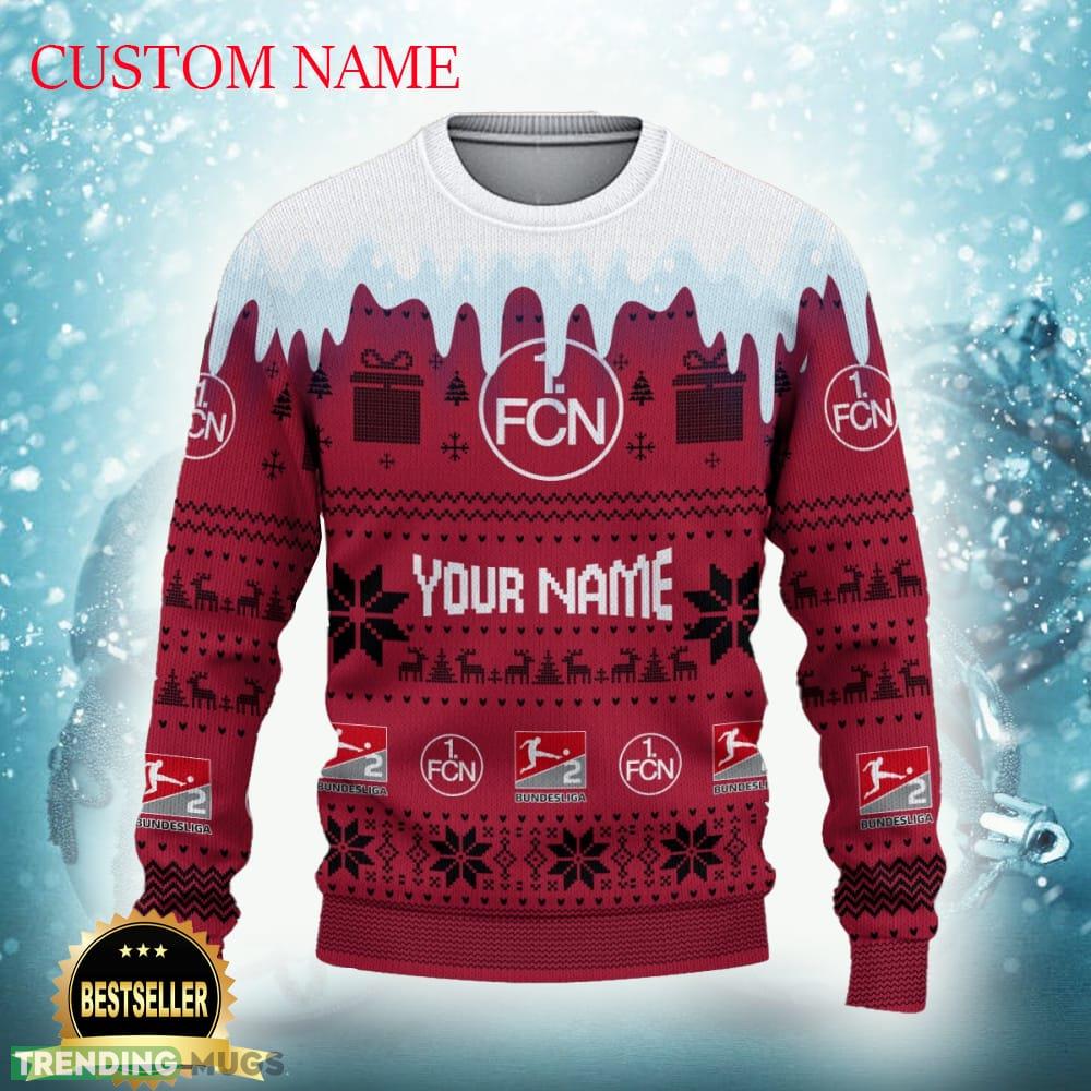 1 FC Nurnberg Logo Ugly Christmas Sweater New Gift For Men And Women Custom Name - 1 FC Nurnberg Ugly Christmas Sweater Photo 2 1 FC Nurnberg Logo Ugly Christmas Sweater New Gift For Men And Women Custom Name - 1 FC Nurnberg Ugly Christmas Sweater Photo 2
