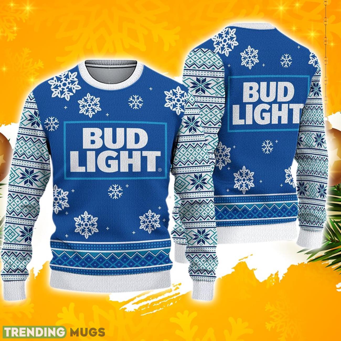 3D Bud Light Classic Ugly Christmas Sweater Product Photo 1 3D Bud Light Classic Ugly Christmas Sweater Product Photo 1