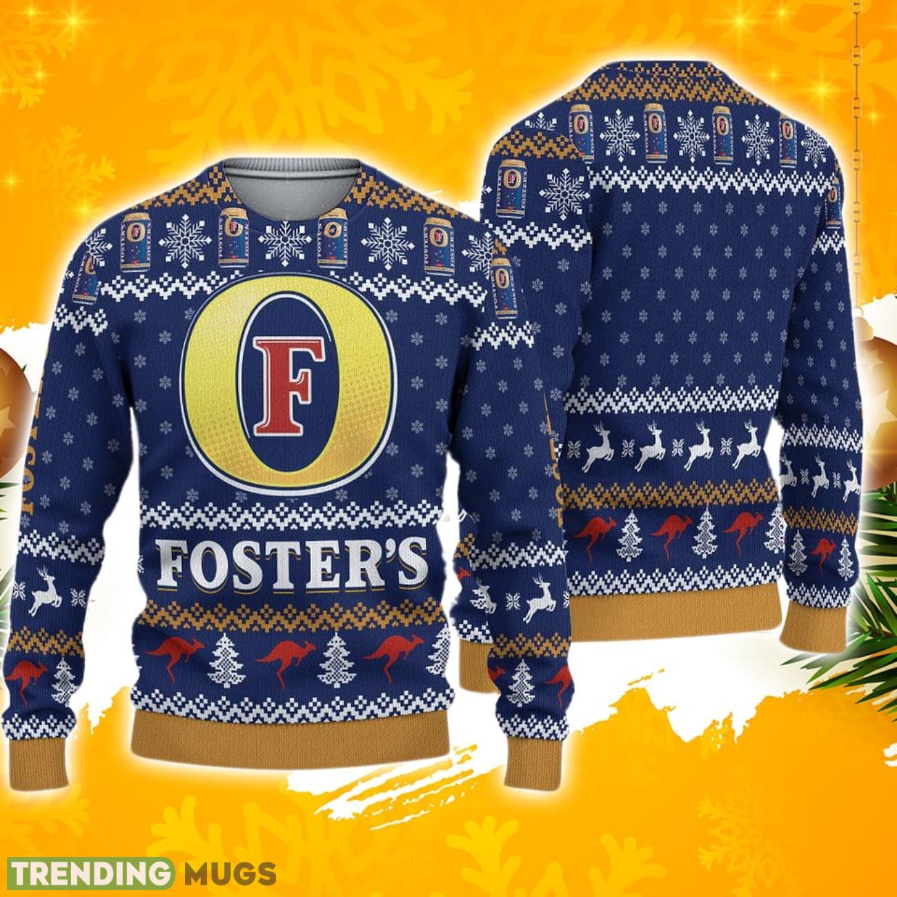 3D Fosters Beer Ugly Sweater Christmas Product Photo 1 3D Fosters Beer Ugly Sweater Christmas Product Photo 1