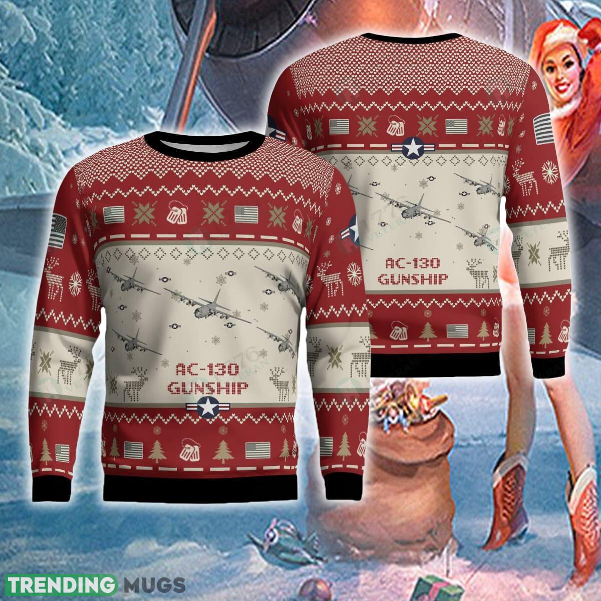 AC-130 Gunship AC130 Ugly Aircraft Red Sweater For Christmas - AC-130 Gunship AC130 Aircraft Ugly Sweater Red Gift For Christmas Photo 1 AC-130 Gunship AC130 Ugly Aircraft Red Sweater For Christmas - AC-130 Gunship AC130 Aircraft Ugly Sweater Red Gift For Christmas Photo 1