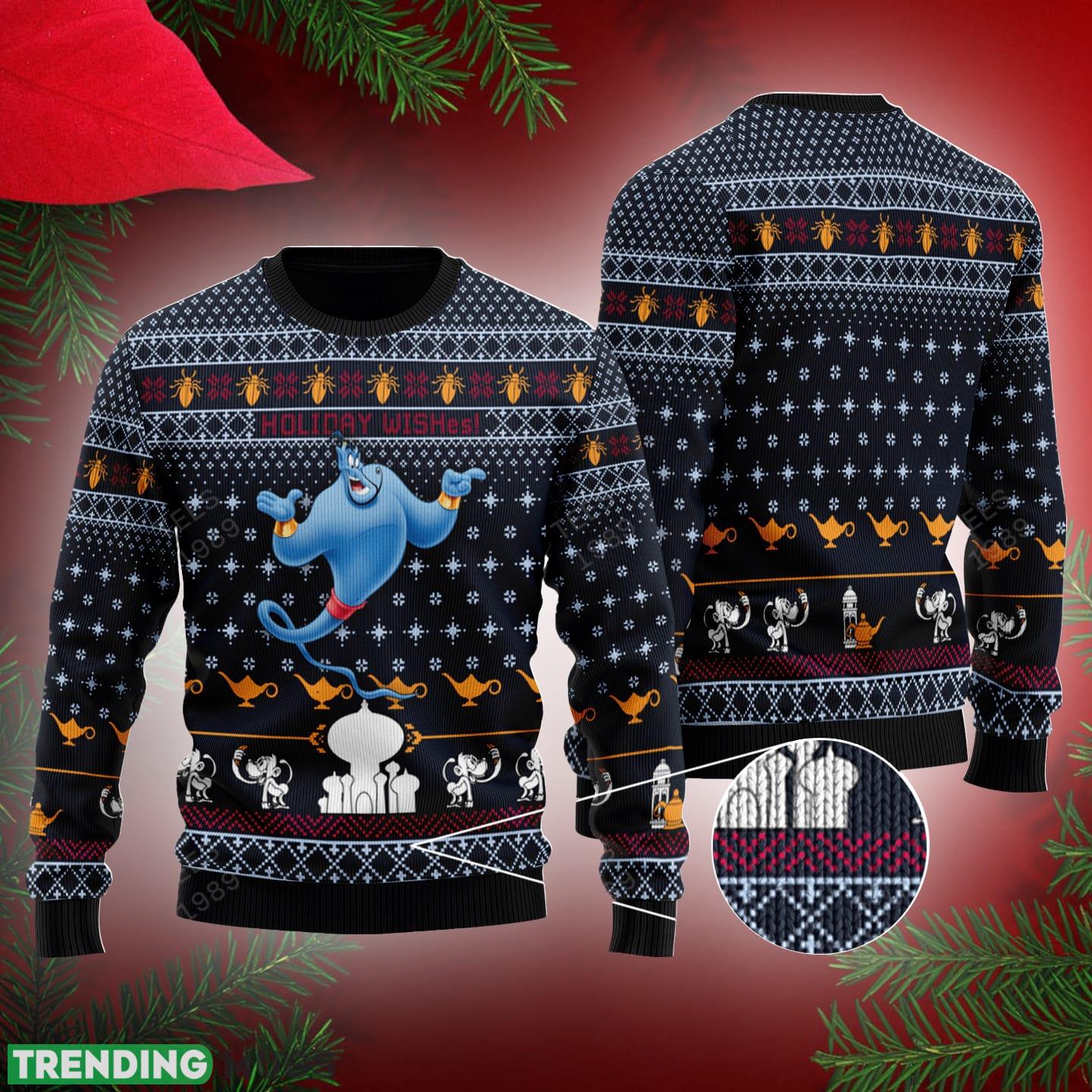 Aladdin Genie Holiday Wishes Ugly Christmas Sweater Gift Holidays - Aladdin Genie Holiday Wishes Ugly Christmas Sweater Gift Holidays