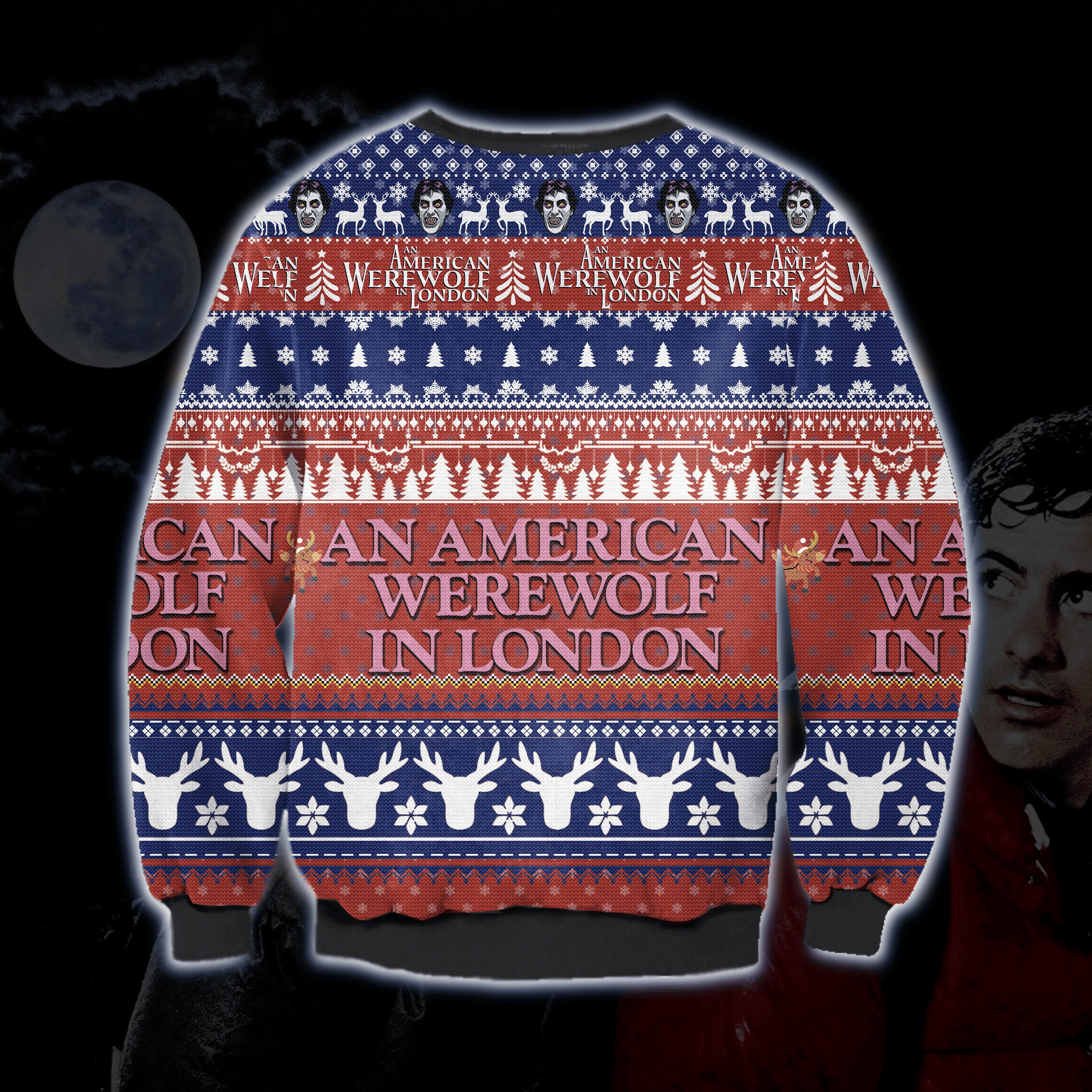 An American Werewolf In London Ugly Christmas Sweater Perfect Holiday Gift 3D Sweater An American Werewolf In London Ugly Christmas Sweater Perfect Holiday Gift 3D Sweater