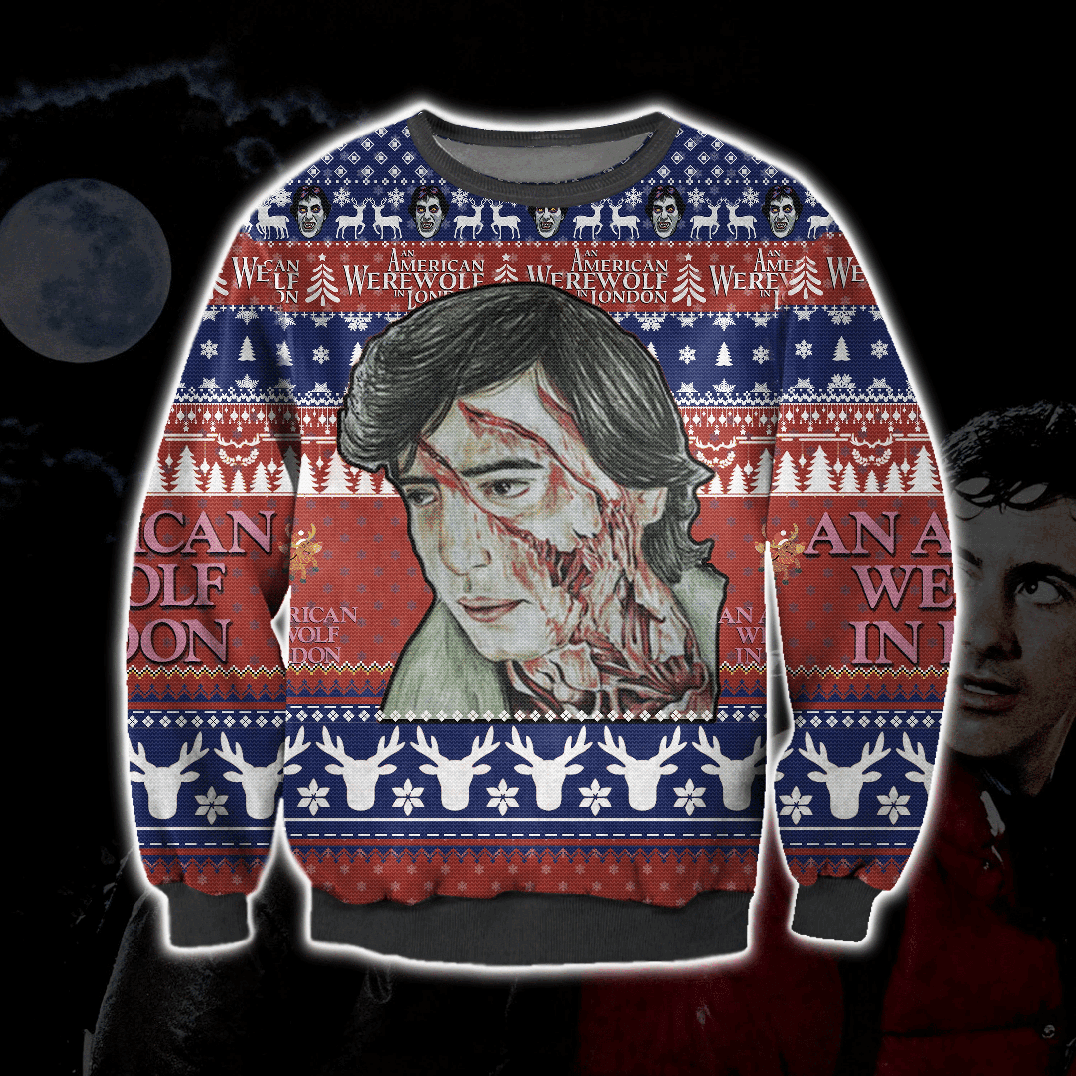 An American Werewolf In London Ugly Christmas Sweater Perfect Holiday Gift - An American Werewolf In London Ugly Christmas Sweater Perfect Holiday Gift_1 An American Werewolf In London Ugly Christmas Sweater Perfect Holiday Gift - An American Werewolf In London Ugly Christmas Sweater Perfect Holiday Gift_1