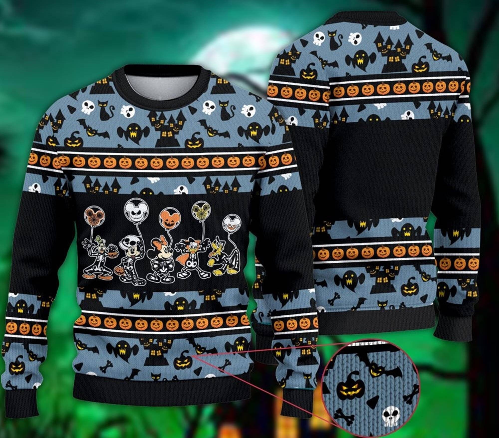 and Friends Halloween Ugly Christmas Sweater Minnie Halloween Ugly Sweater Halloween Party Merry Christmas - 131123-083302