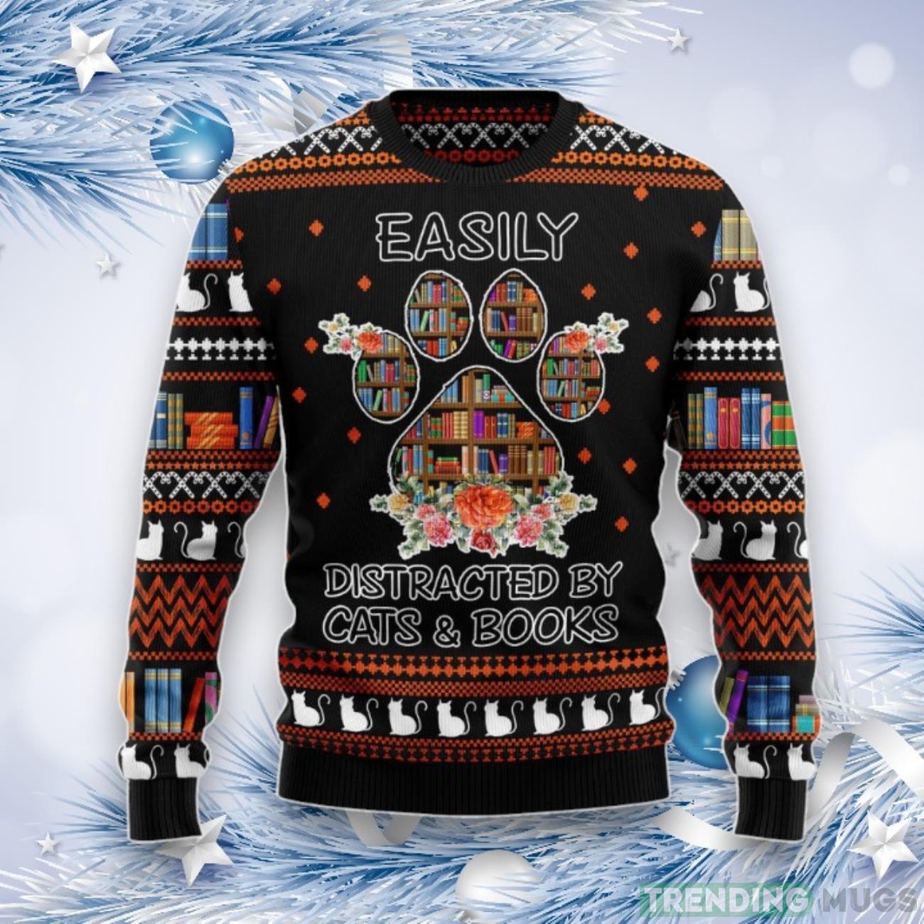 Animal Cat And Books Christmas Ugly Christmas Sweater, Gift For Christmas 2023 Product Photo 1 Animal Cat And Books Christmas Ugly Christmas Sweater, Gift For Christmas 2023 Product Photo 1