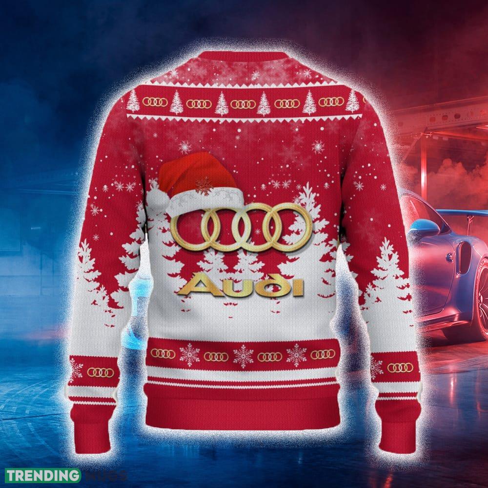 Audi Ugly Christmas Sweater Tree Santa Hat Car For Fans Gift Familys Holidays 3D Sweater Audi Ugly Christmas Sweater Tree Santa Hat Car For Fans Gift Familys Holidays 3D Sweater