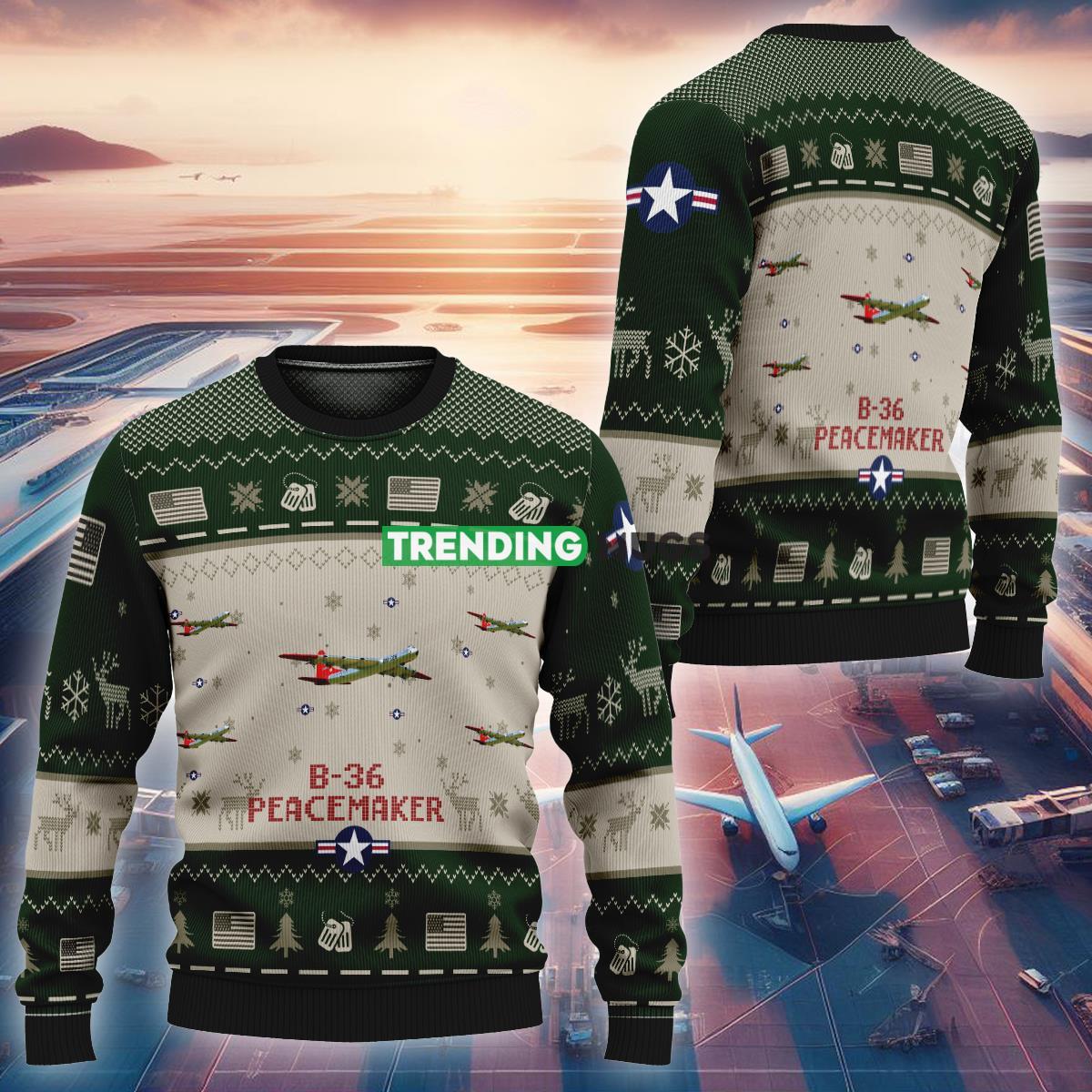 B-36 Peacemaker Aircraft B36 Green Knitted Christmas Sweater AOP For Air Force - B-36 Peacemaker Aircraft B36 Green Knitted Christmas Sweater AOP For Air Force B-36 Peacemaker Aircraft B36 Green Knitted Christmas Sweater AOP For Air Force - B-36 Peacemaker Aircraft B36 Green Knitted Christmas Sweater AOP For Air Force