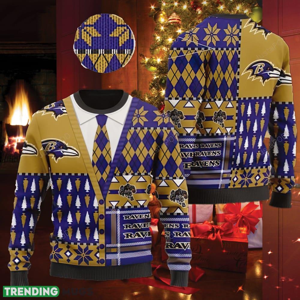 Baltimore Ravens NFL American Football Team Cardigan Style Knitted Christmas 3D Sweater Trendy - Baltimore Ravens NFL American Football Team Cardigan Style Knitted Christmas 3D Sweater Trendy Baltimore Ravens NFL American Football Team Cardigan Style Knitted Christmas 3D Sweater Trendy - Baltimore Ravens NFL American Football Team Cardigan Style Knitted Christmas 3D Sweater Trendy